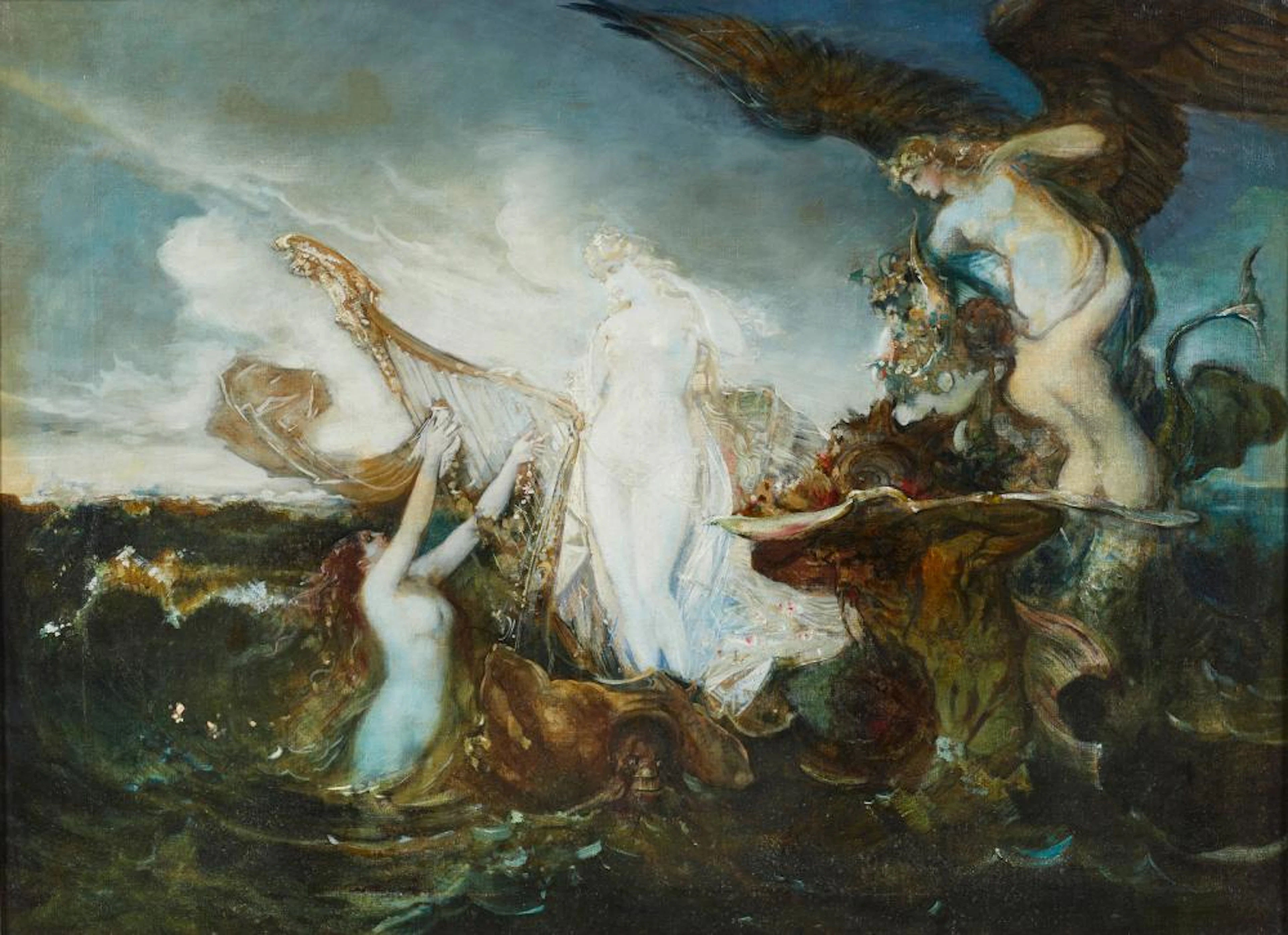MOREAU GUSTAVE (1826 - 1898) Circle of. Venus Anadyomene