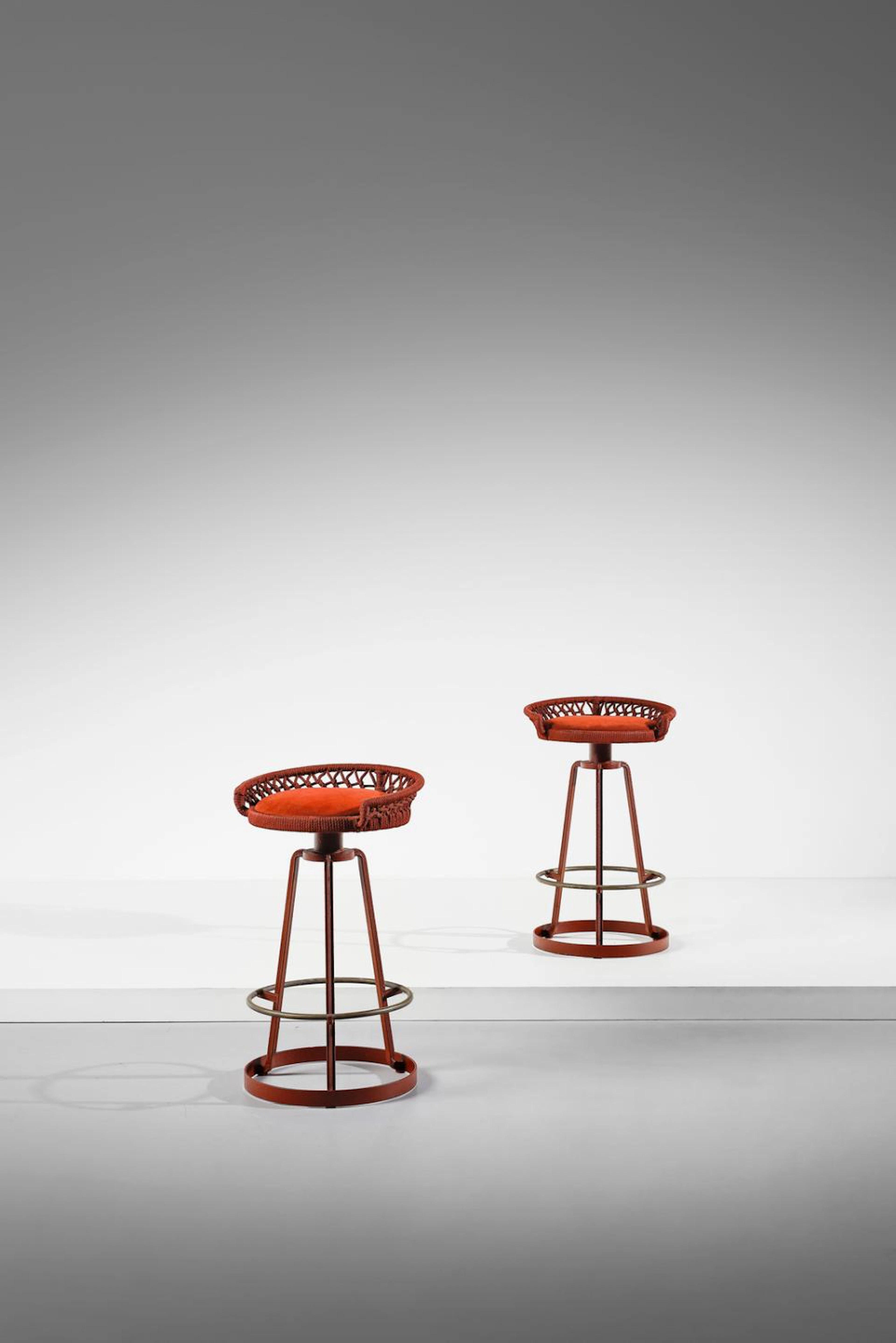 CECCHI MARZIO (1940 - 1990) Pair of stools for Most, Florence