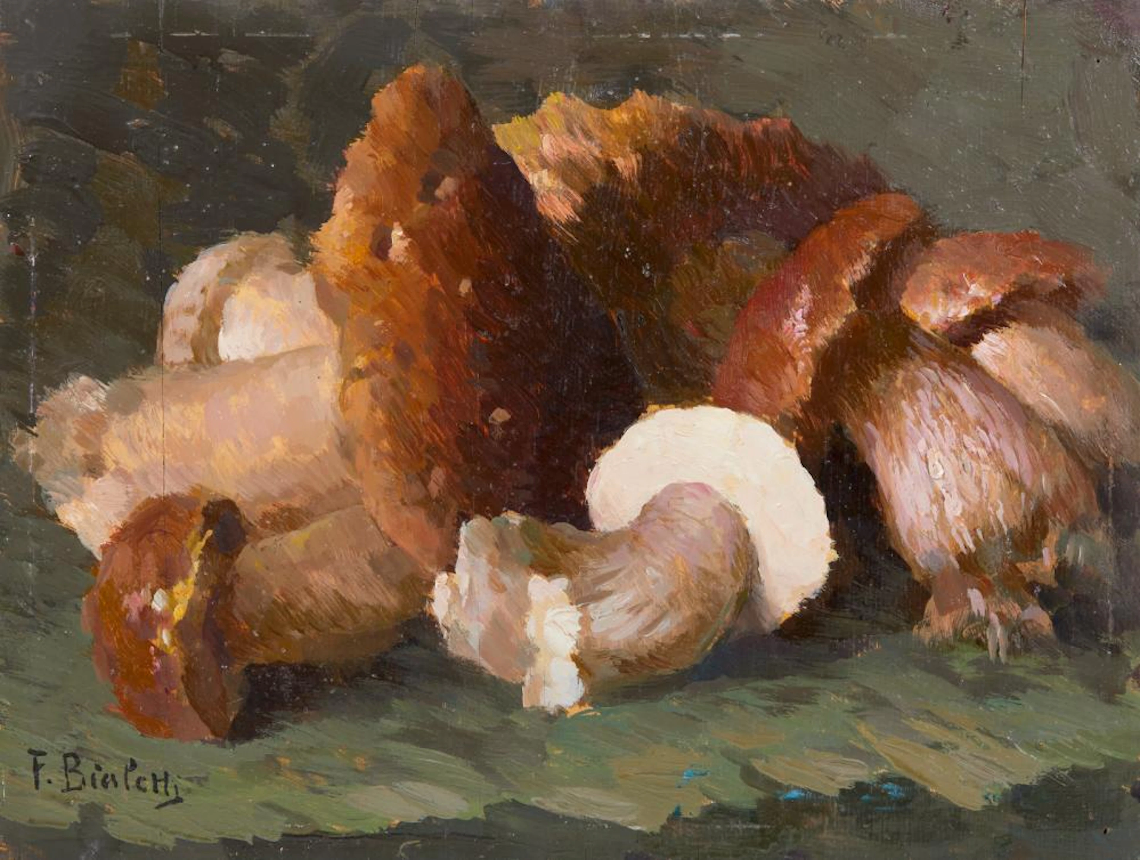 BIALETTI FERDINANDO (1864 - 1958) - Still life with mushrooms