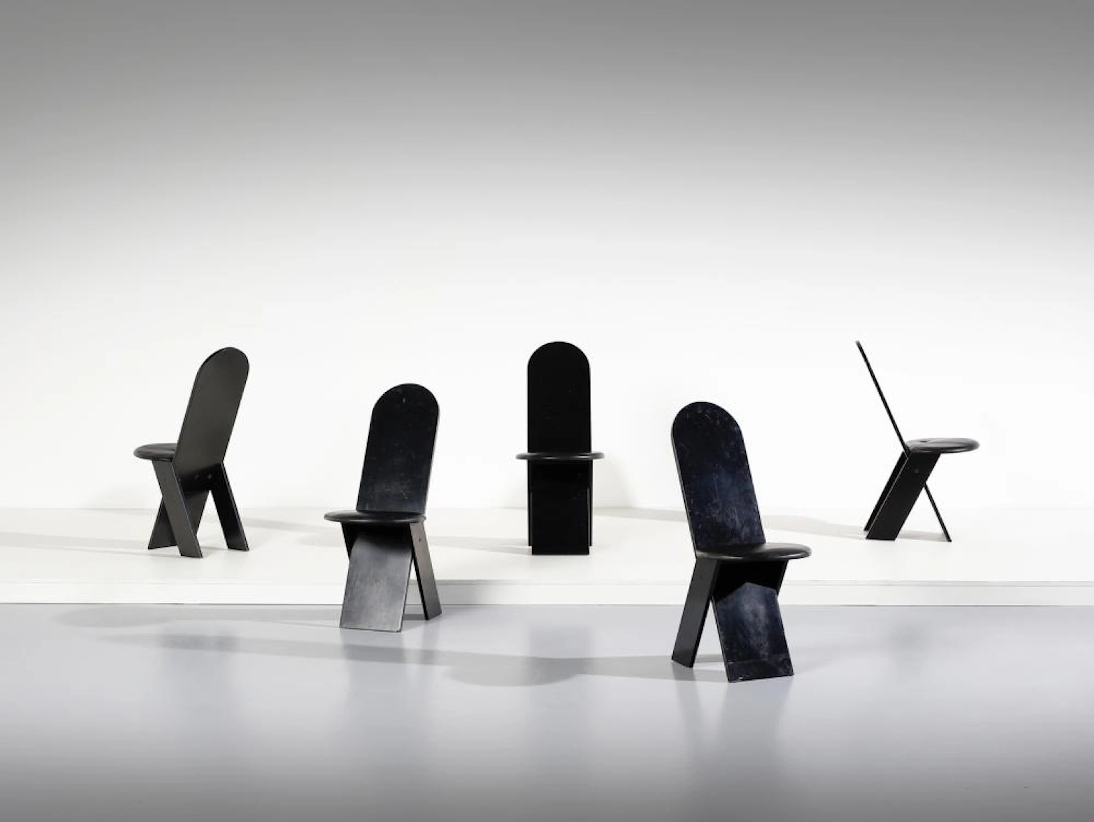 ZANUSO MARCO (1916 - 2001) - Five SD57 chairs for Poggi, Pavia