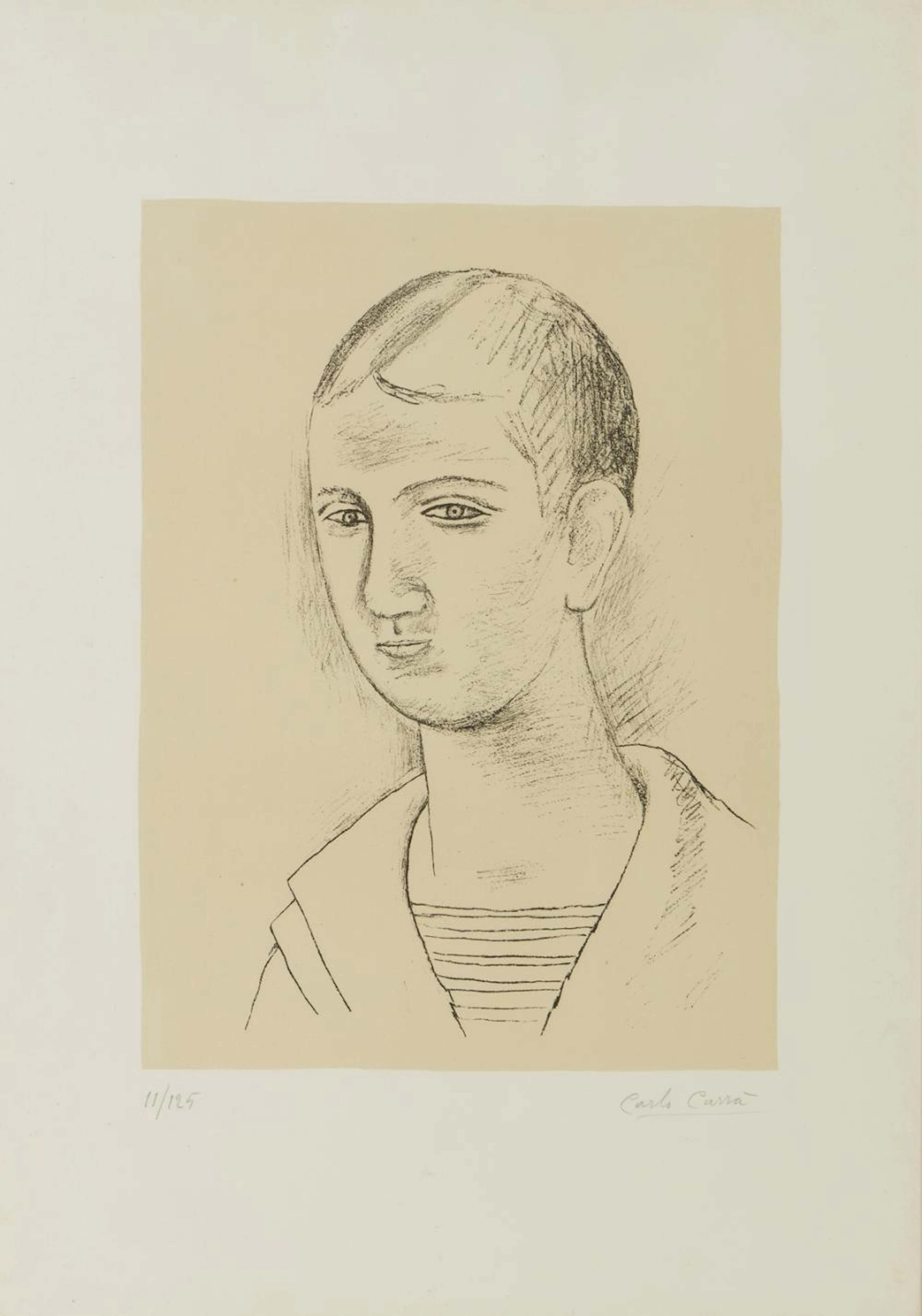 CARRA' CARLO (1881 - 1966) - Testa di ragazzo.