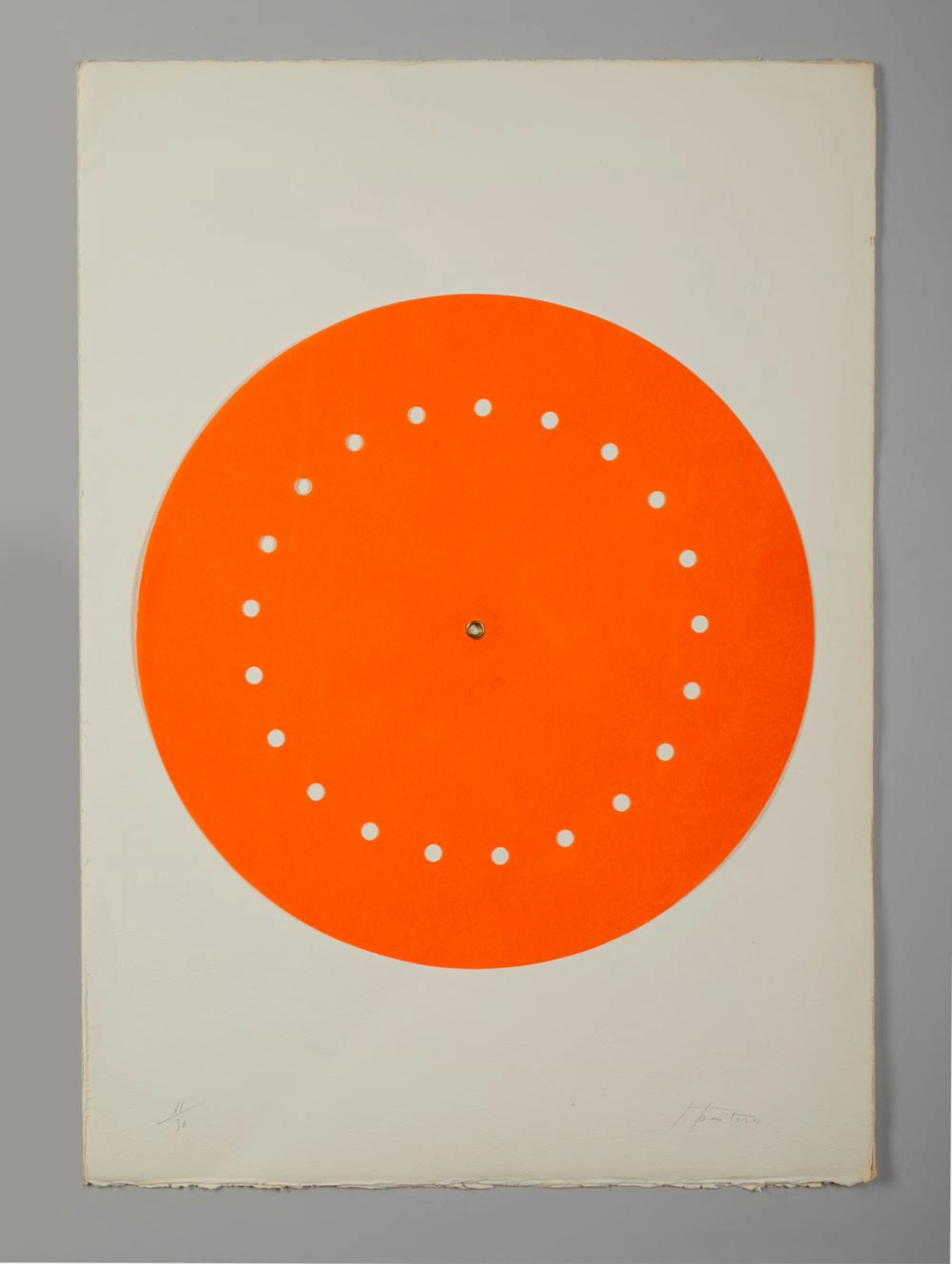 FONTANA LUCIO (1899 - 1968) Disco spaziale (arancione).
