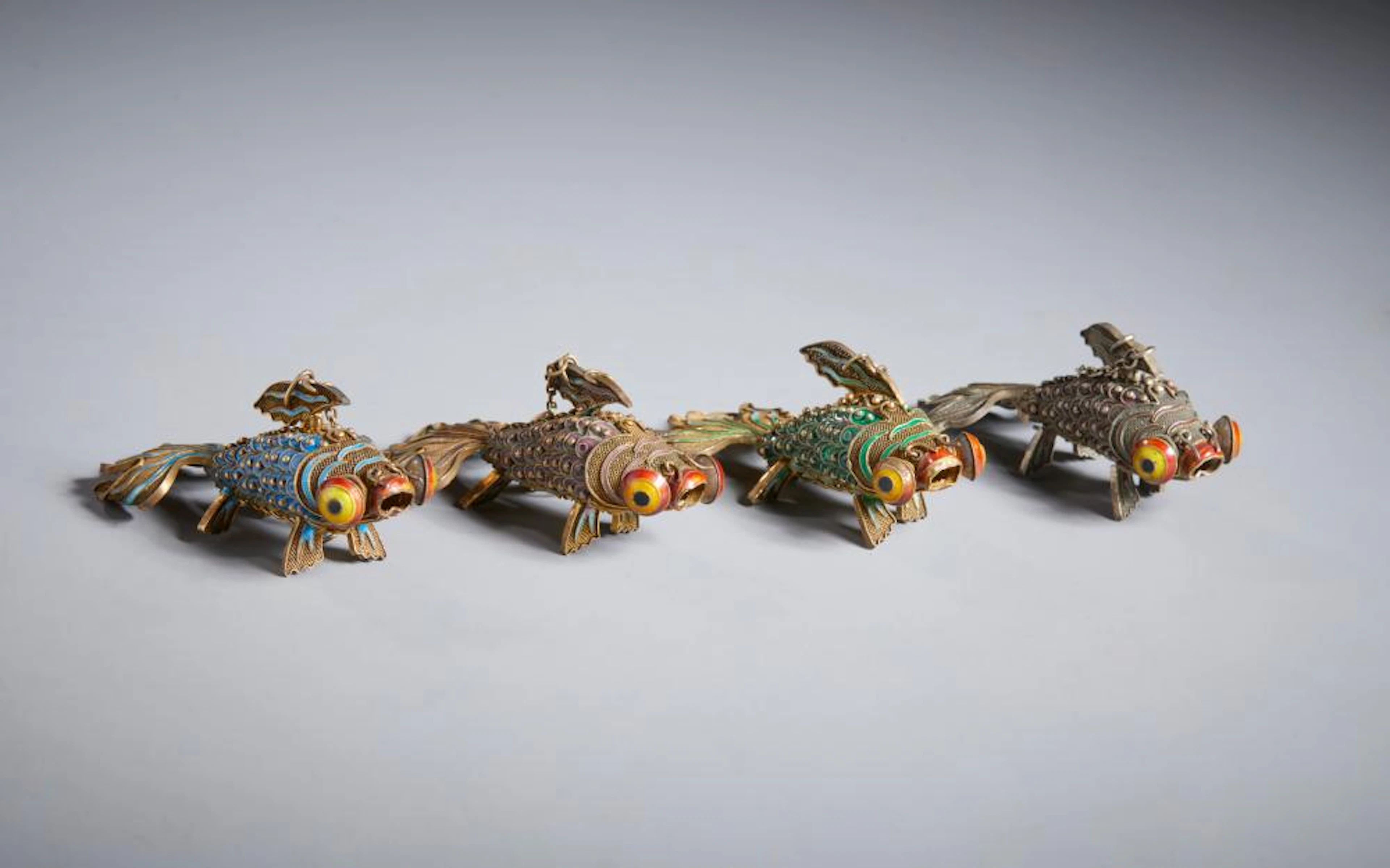 ARTE CINESE - A group of four fish