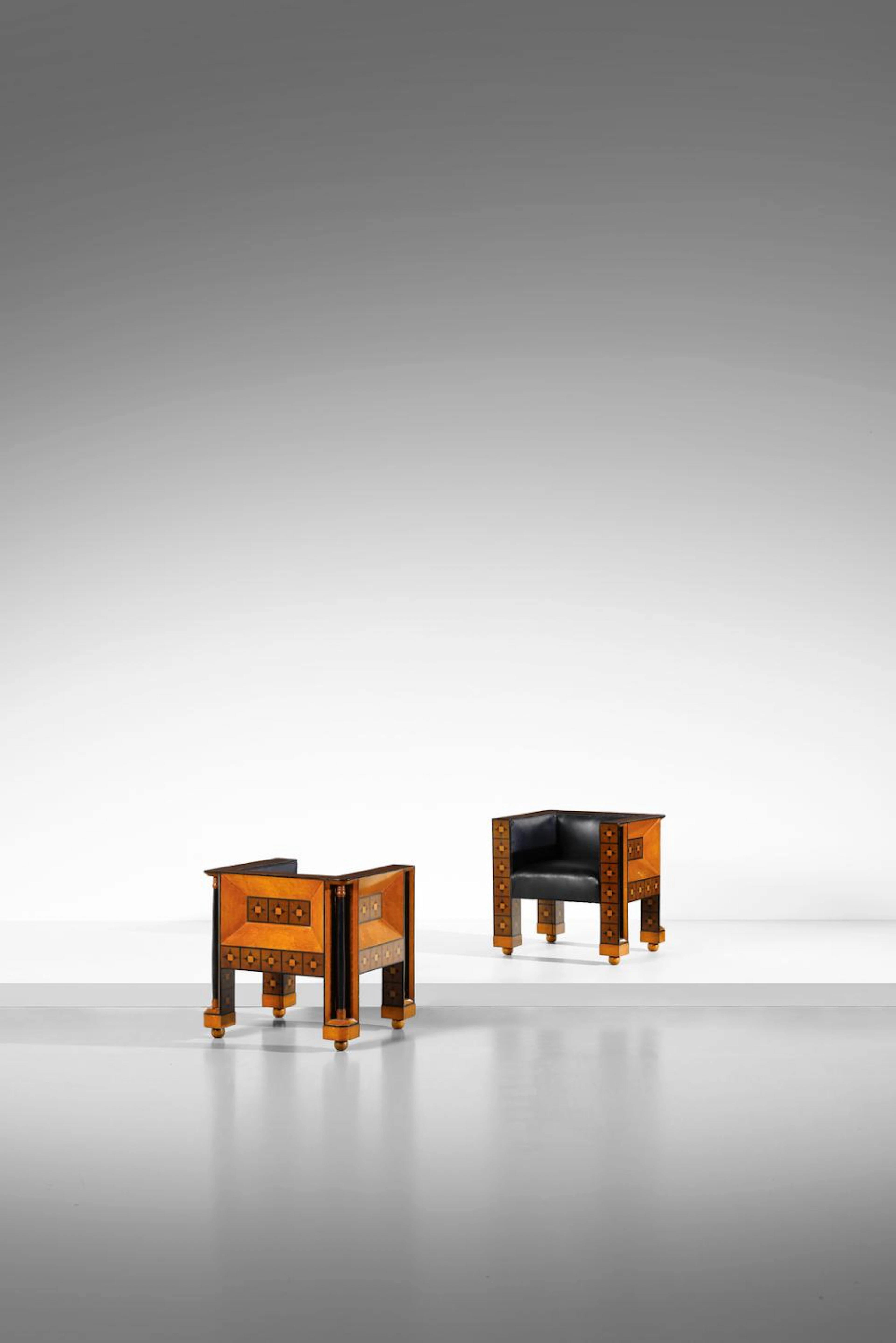 MOSER KOLOMAN (1868 - 1918) - Pair of armchairs