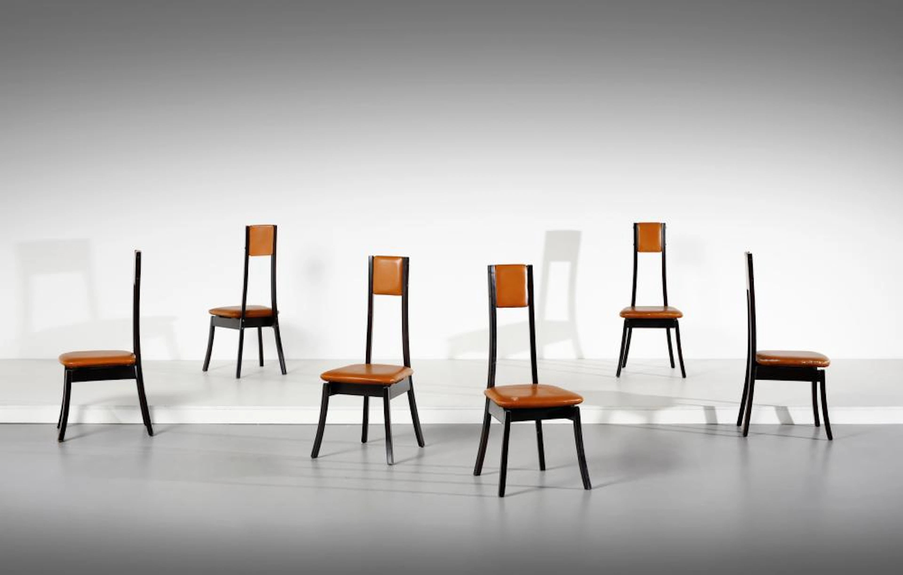 MANGIAROTTI ANGELO (1921 - 2012) Six Programma S11 chairs