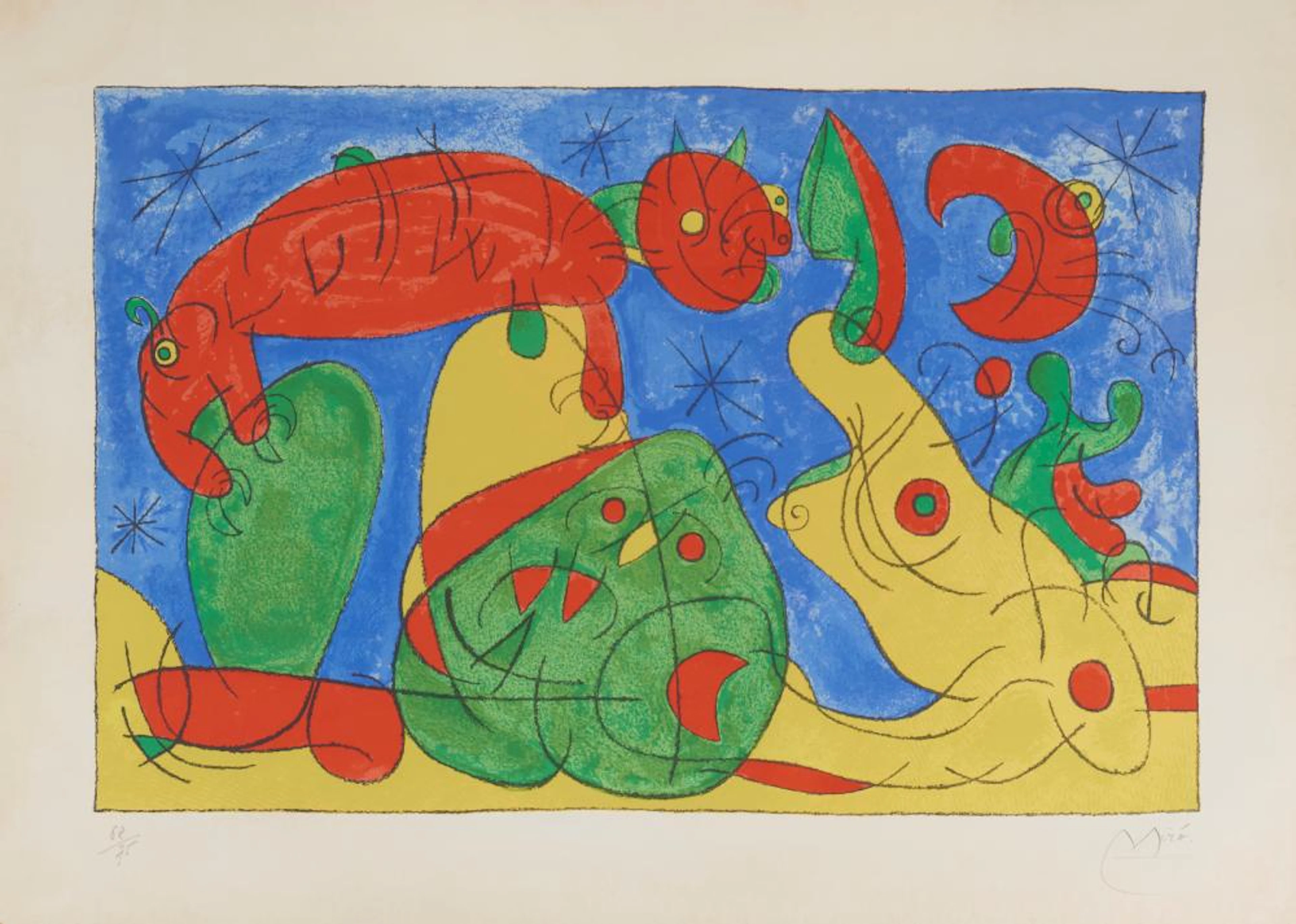 MIRO' JOAN (1893 - 1983) - From Suite Ubi Roi.