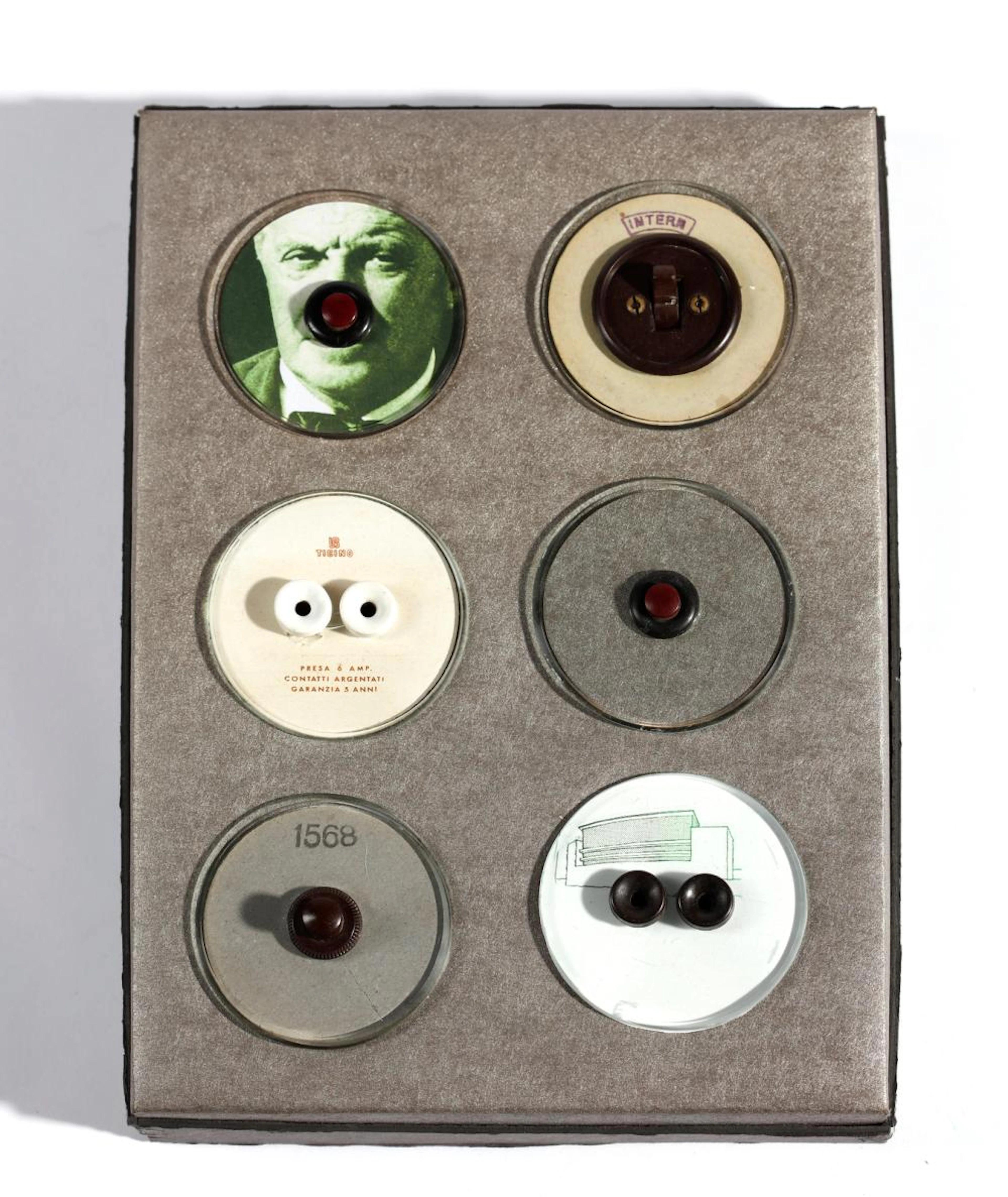 PONTI GIO (1891 - 1979) Six light switch for Hotel paradiso del Cevedale