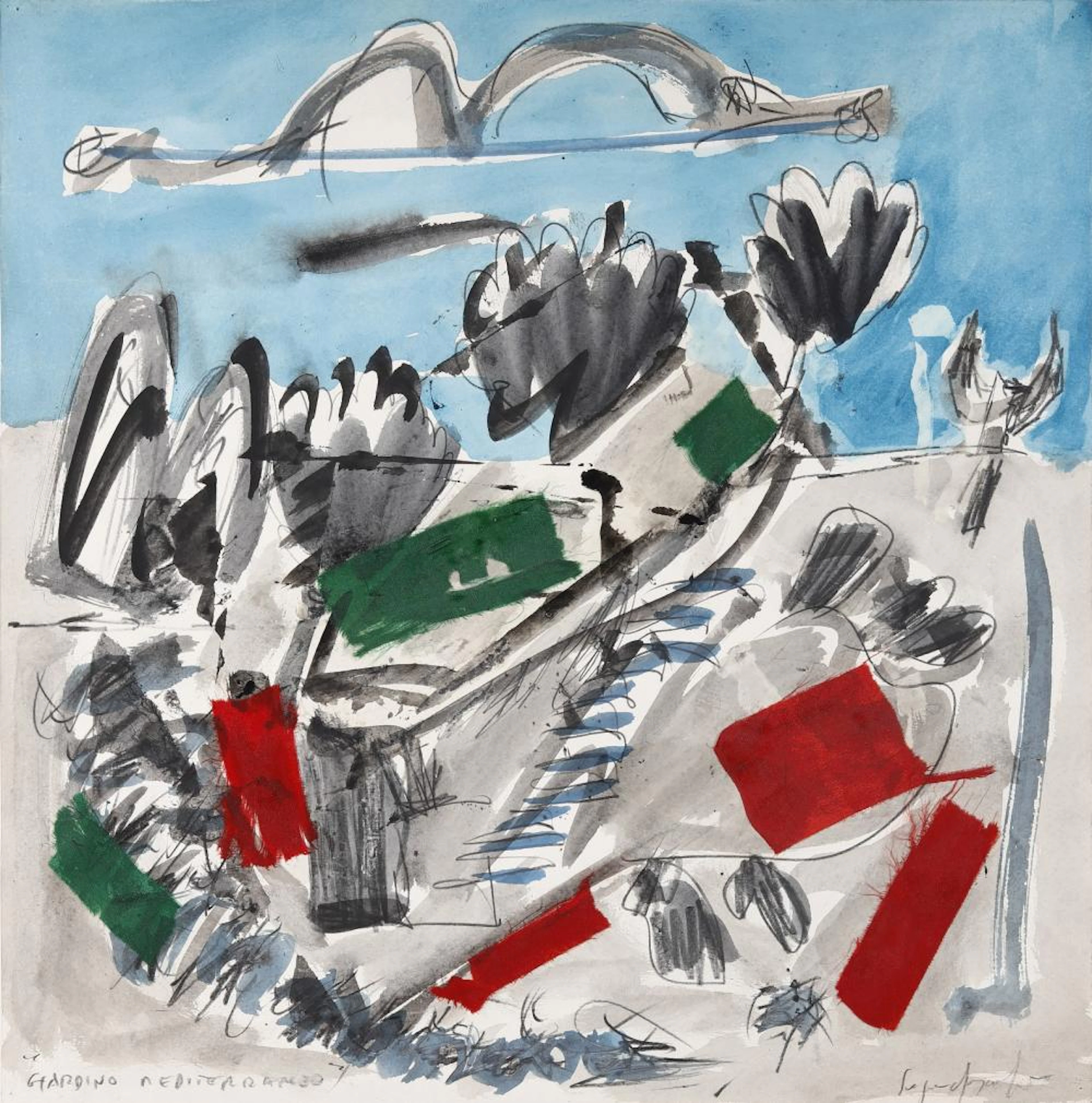 DANGELO SERGIO (n. 1932) Giardino mediterraneo.