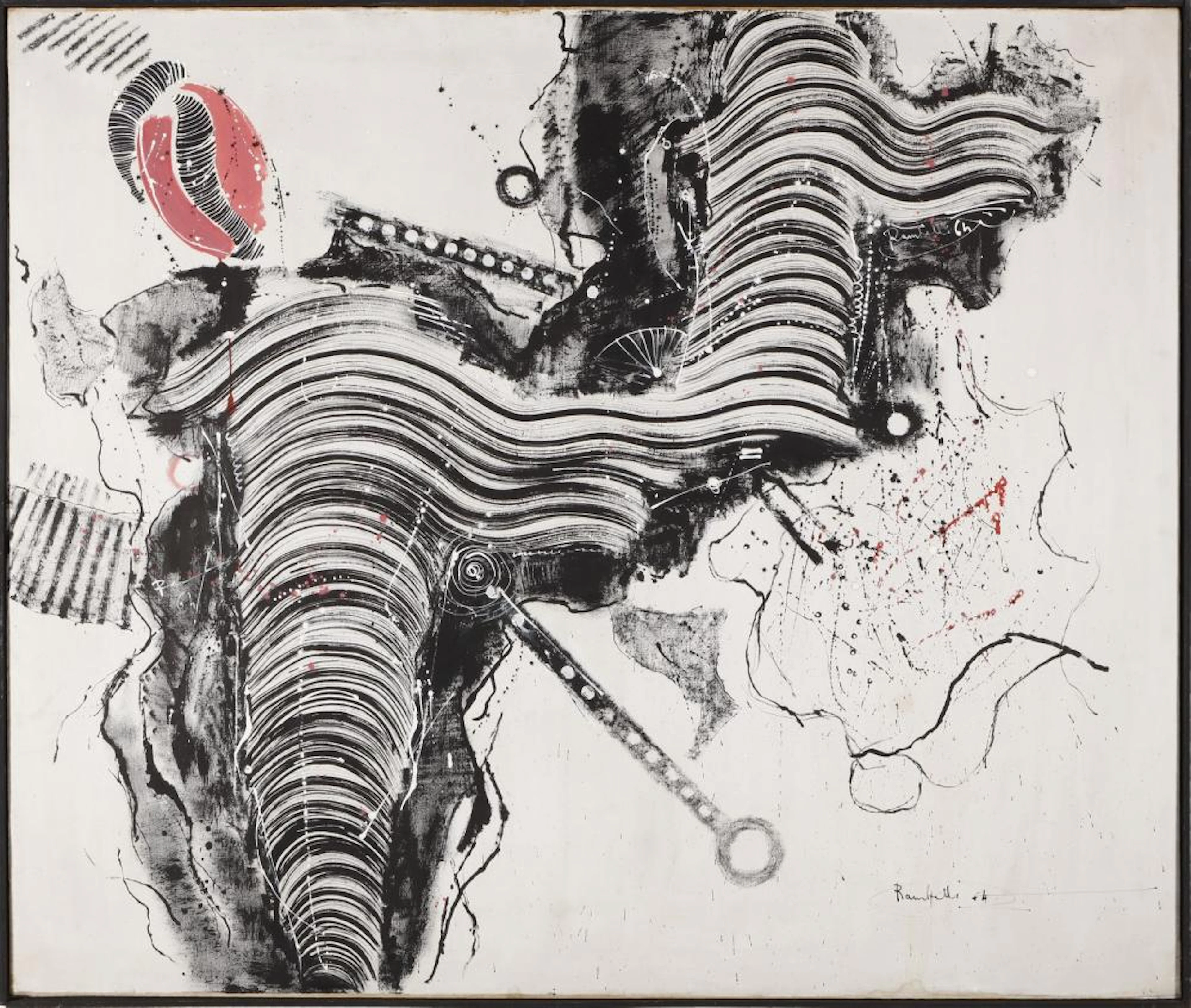 RAMBELLI AMILCARE (1924 - 1976) Vortice nero rosso.