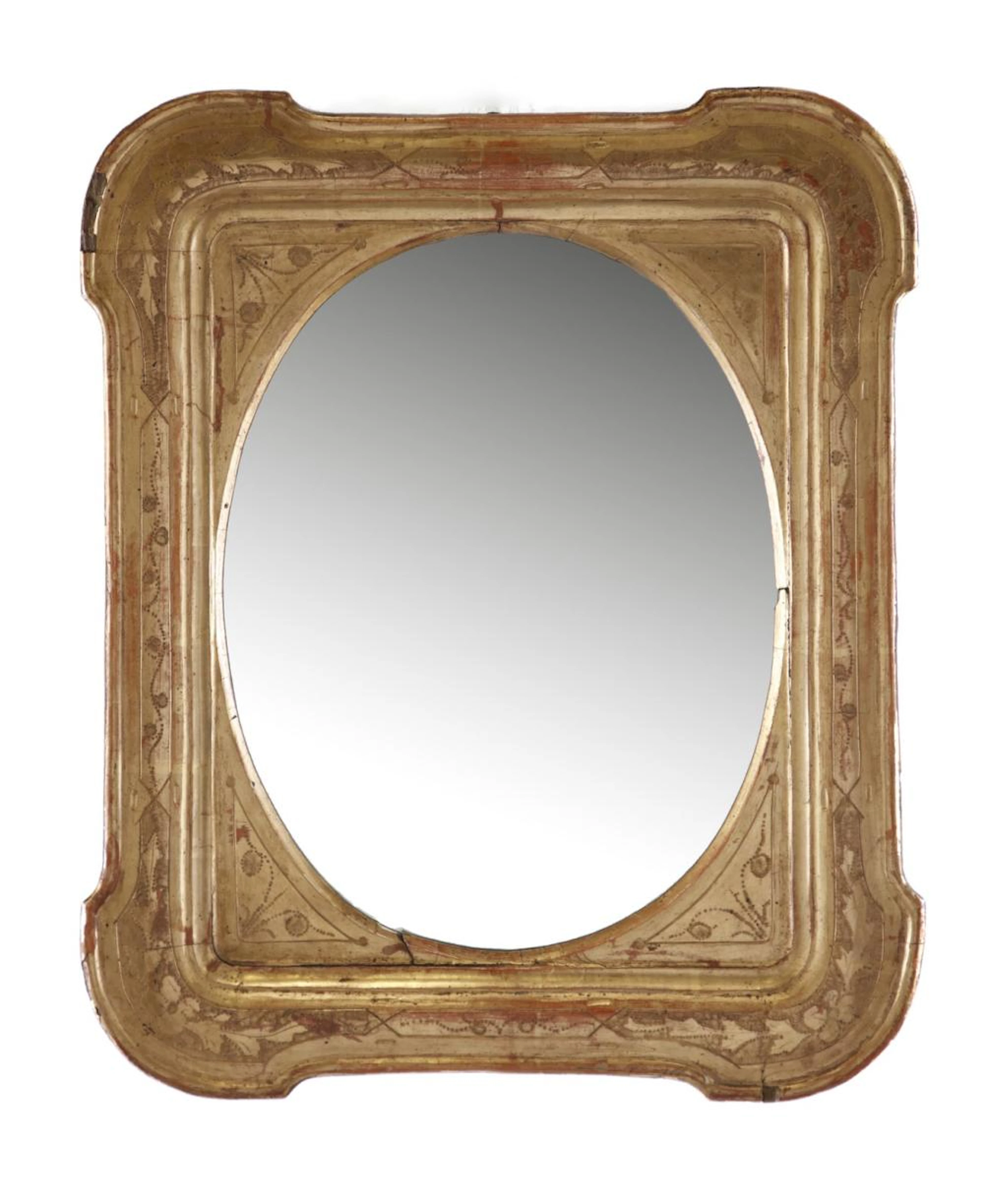 LOMBARDY 19th CENTURY Mirror in carved and gilded wood