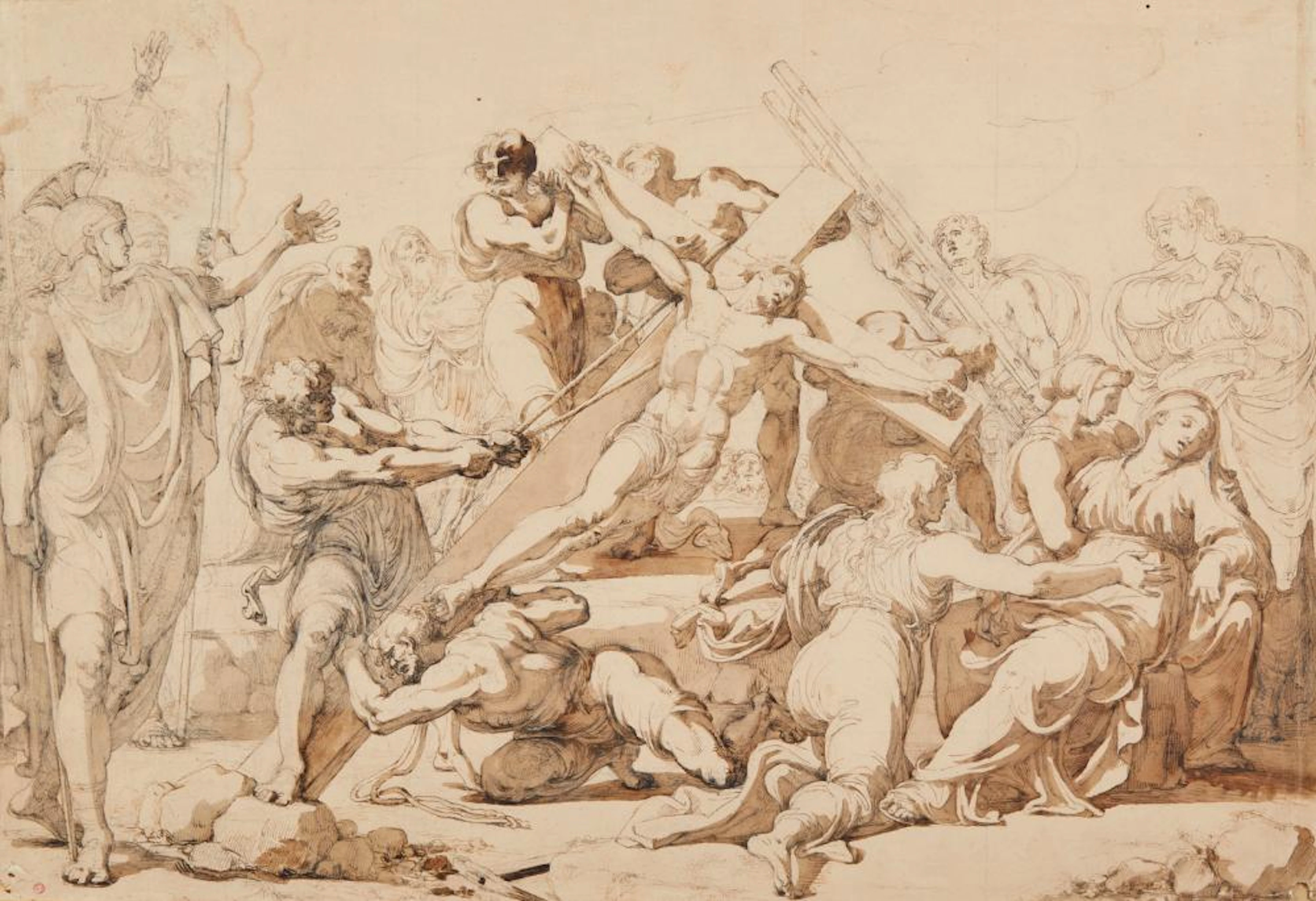 18TH CENTURY EMILIAN ARTIST Christ raised on the cross