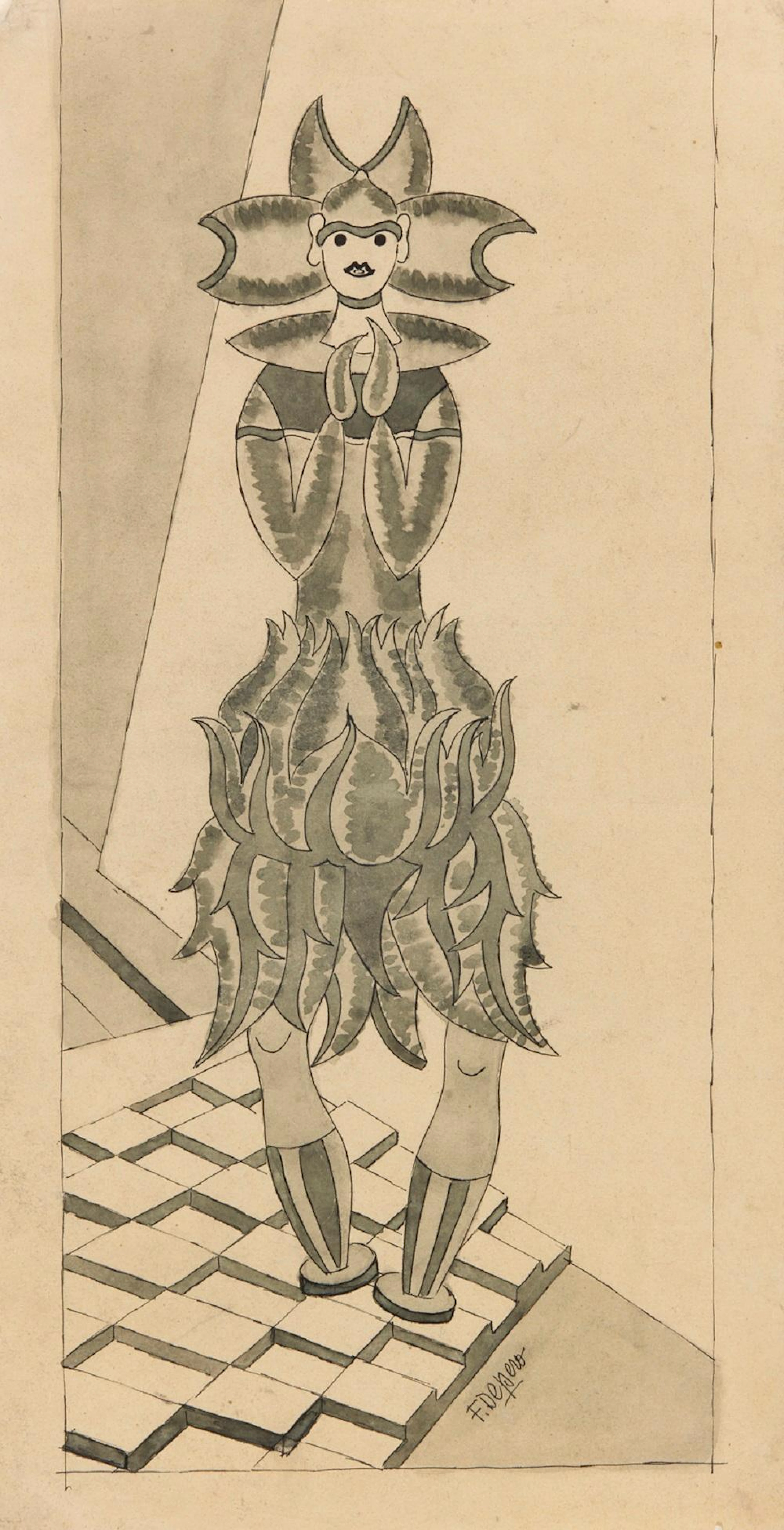 DEPERO FORTUNATO (1892 - 1960) - Ballerina floreale.