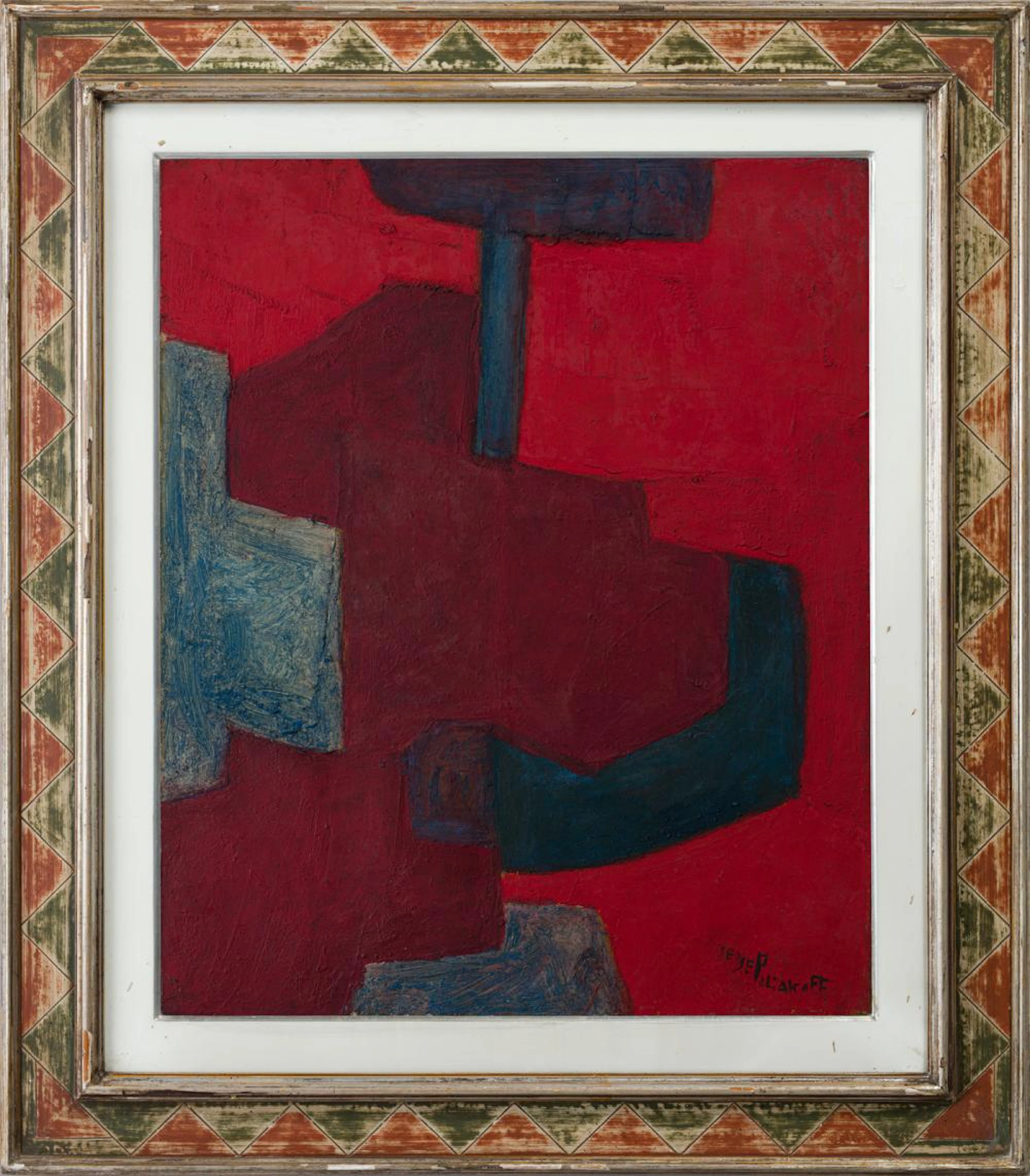 POLIAKOFF SERGE (1900 - 1969) - COMPOSITION ROUGE, BLEU ET VERT.