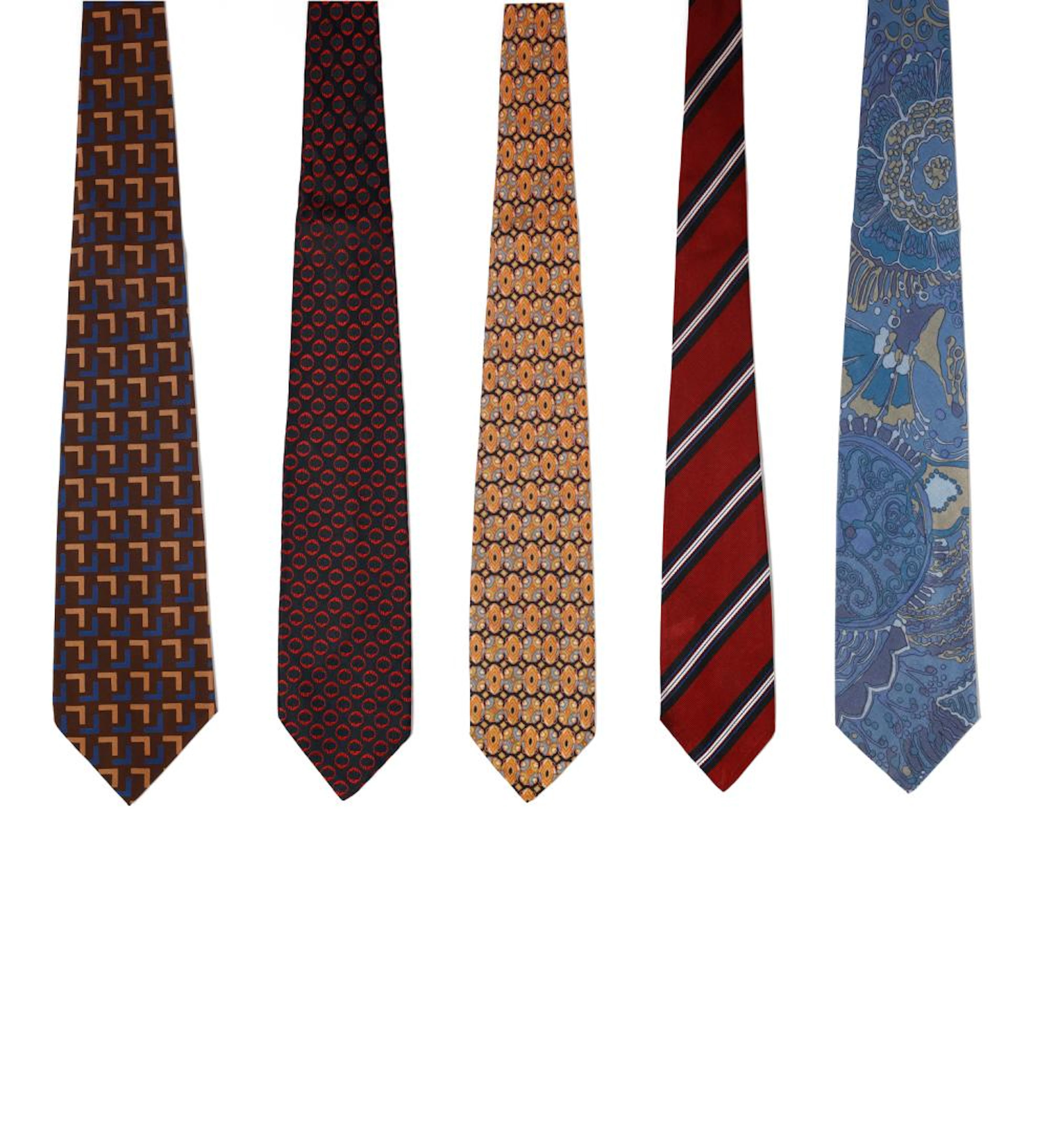DIOR CHRISTIAN (1905 - 1957) Group of n. 5 silk ties.