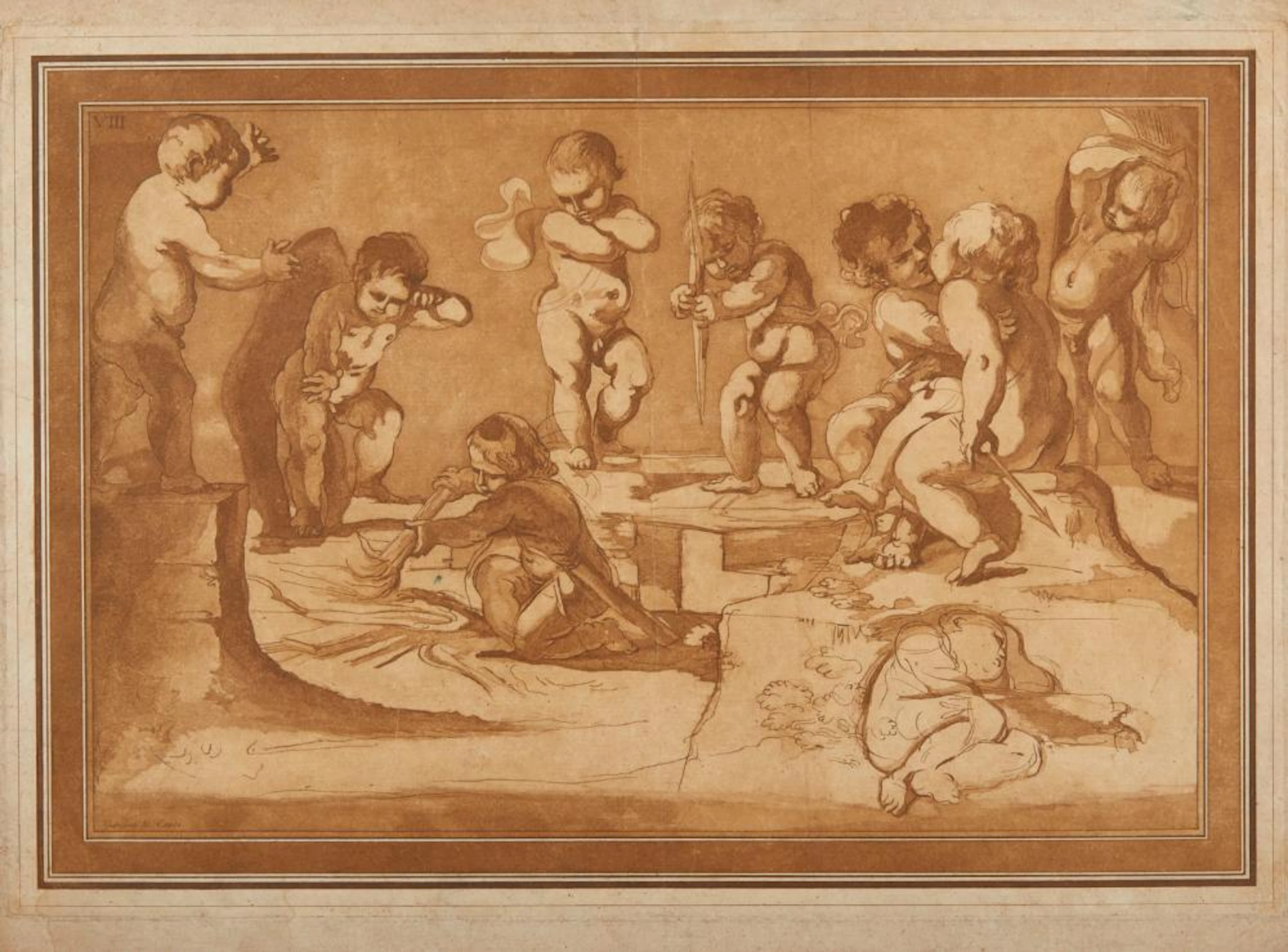 GIOVANNI FRANCESCO BARBIERI, IL GUERCINO (1591-1666) After. Putti playing
