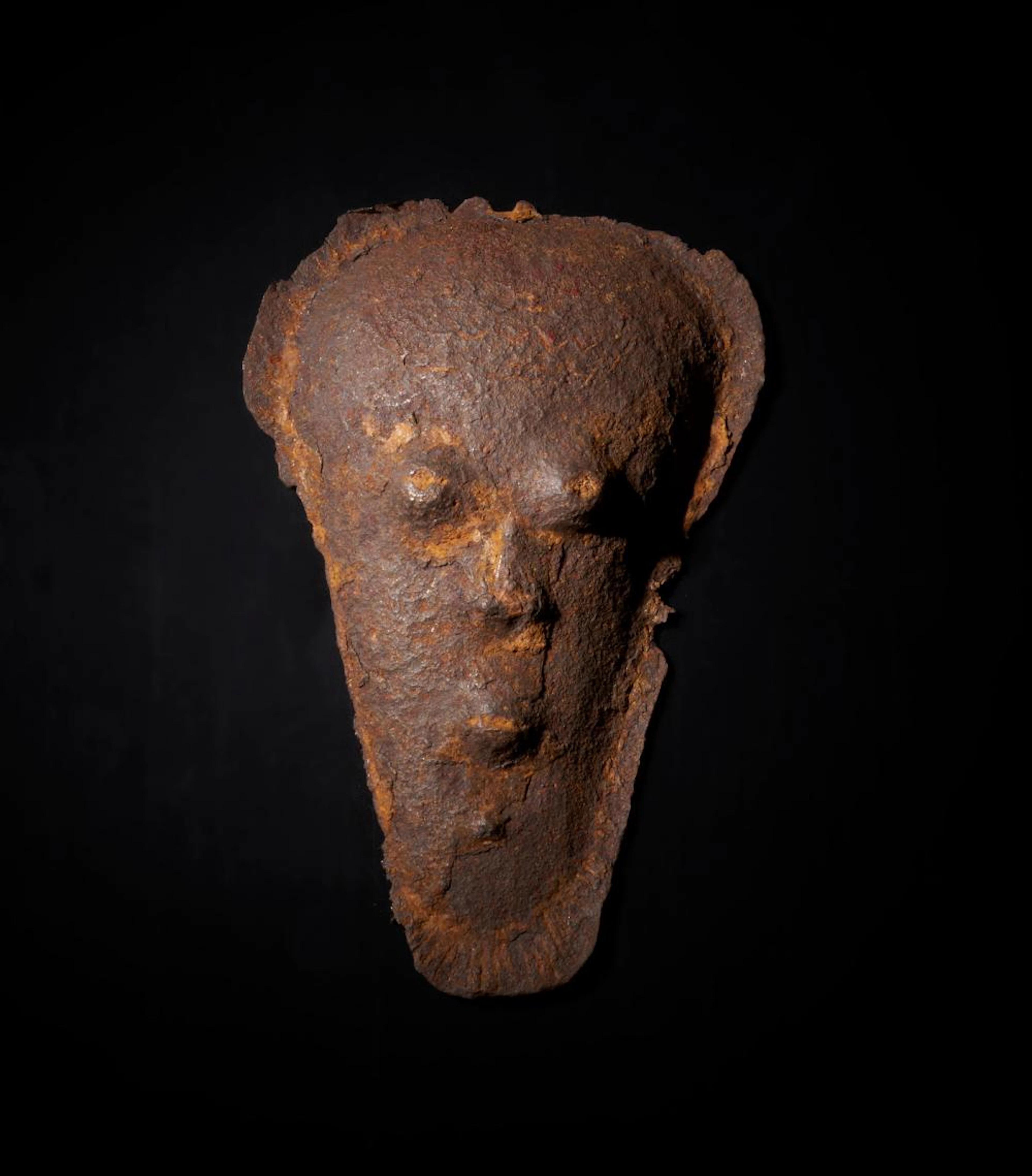 African art Bambara, Mali. Iron mask. Visible defects and obvious signs of use.