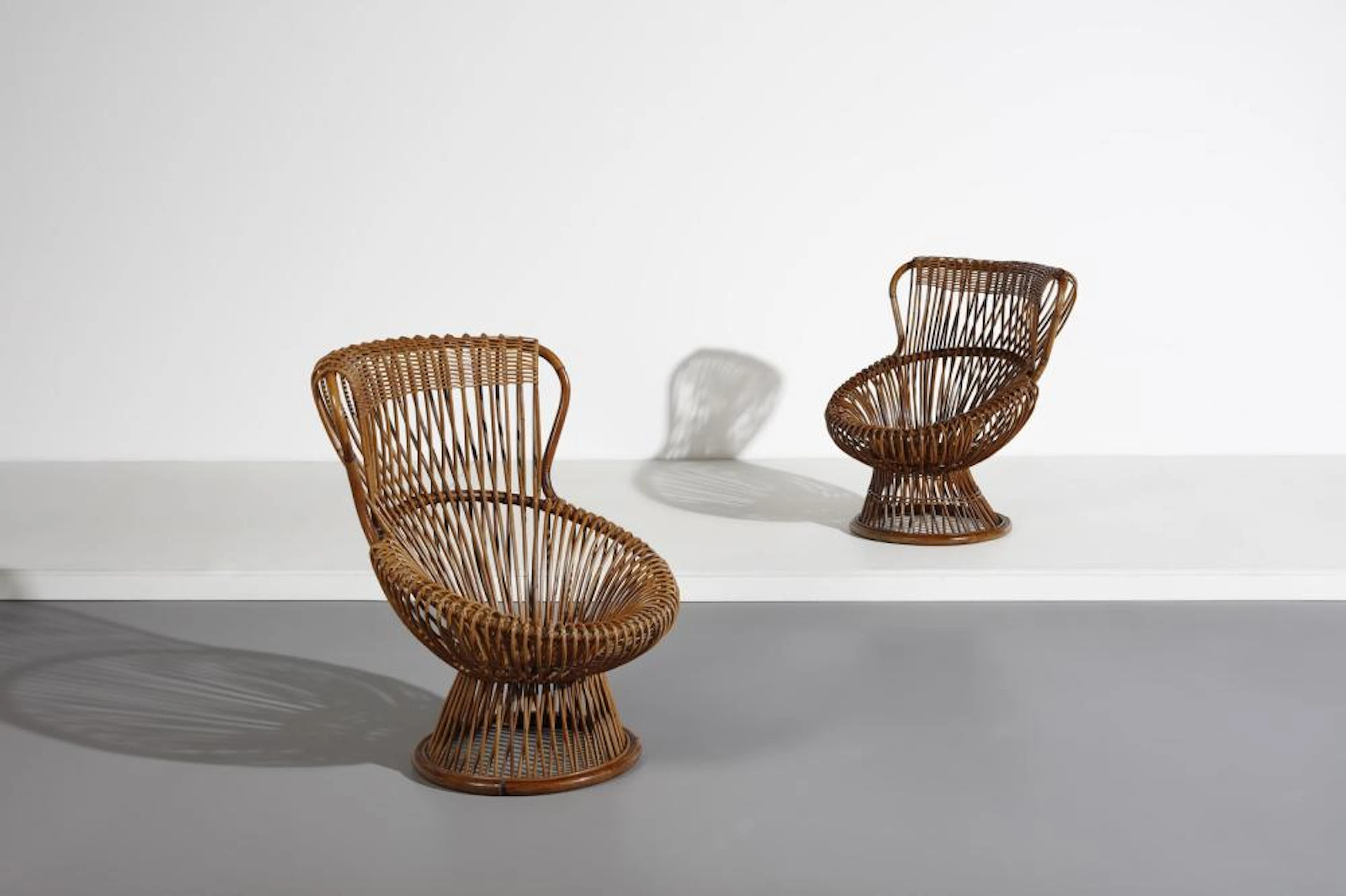 ALBINI FRANCO (1905 - 1977) Margherita armchairs for Bonacina