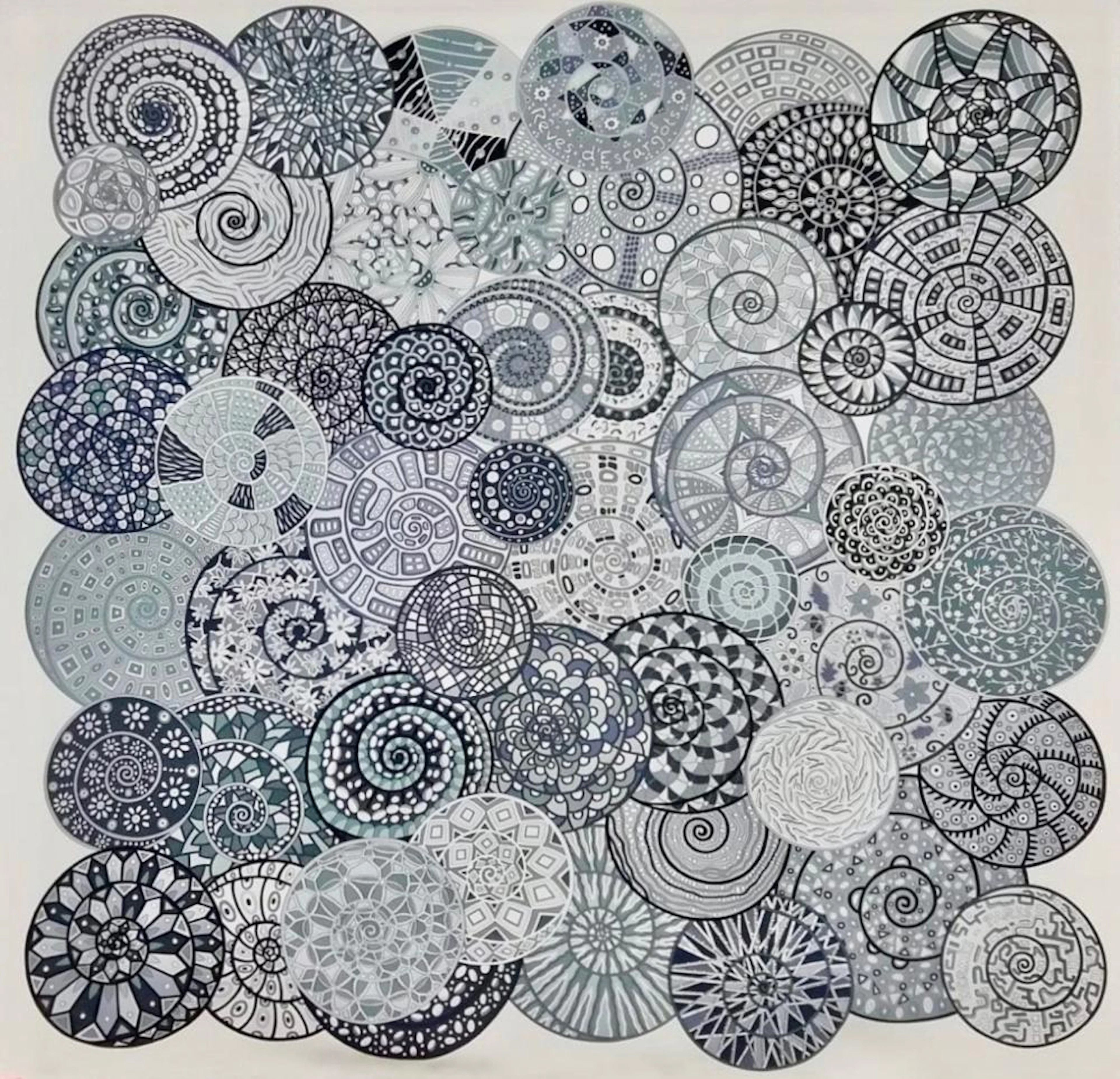 HERMES Silk carré foulard "Reve d'escargots".