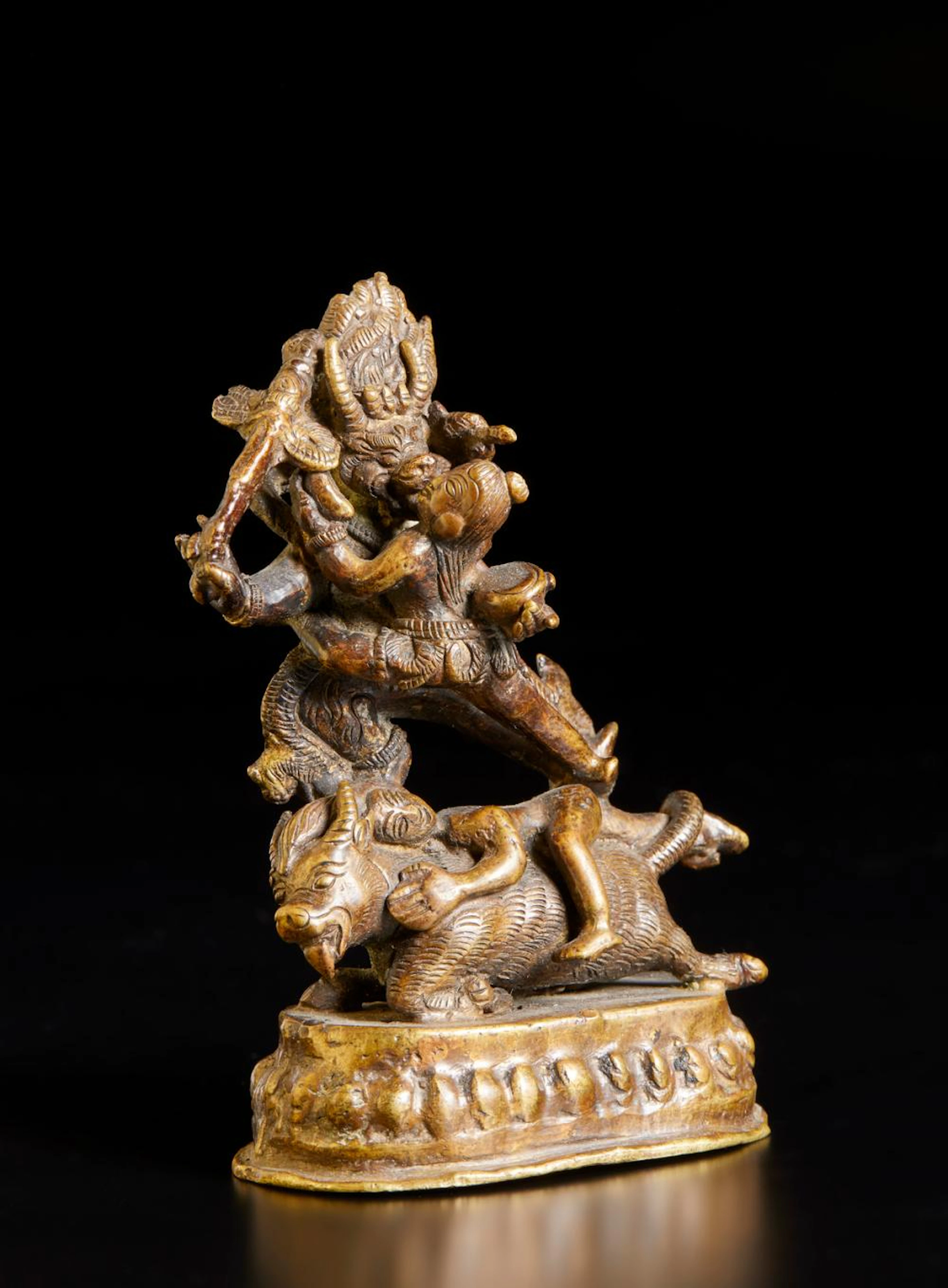 Himalayan Art A Vajrabhairava gilt bronze figure Tibet, 19th century