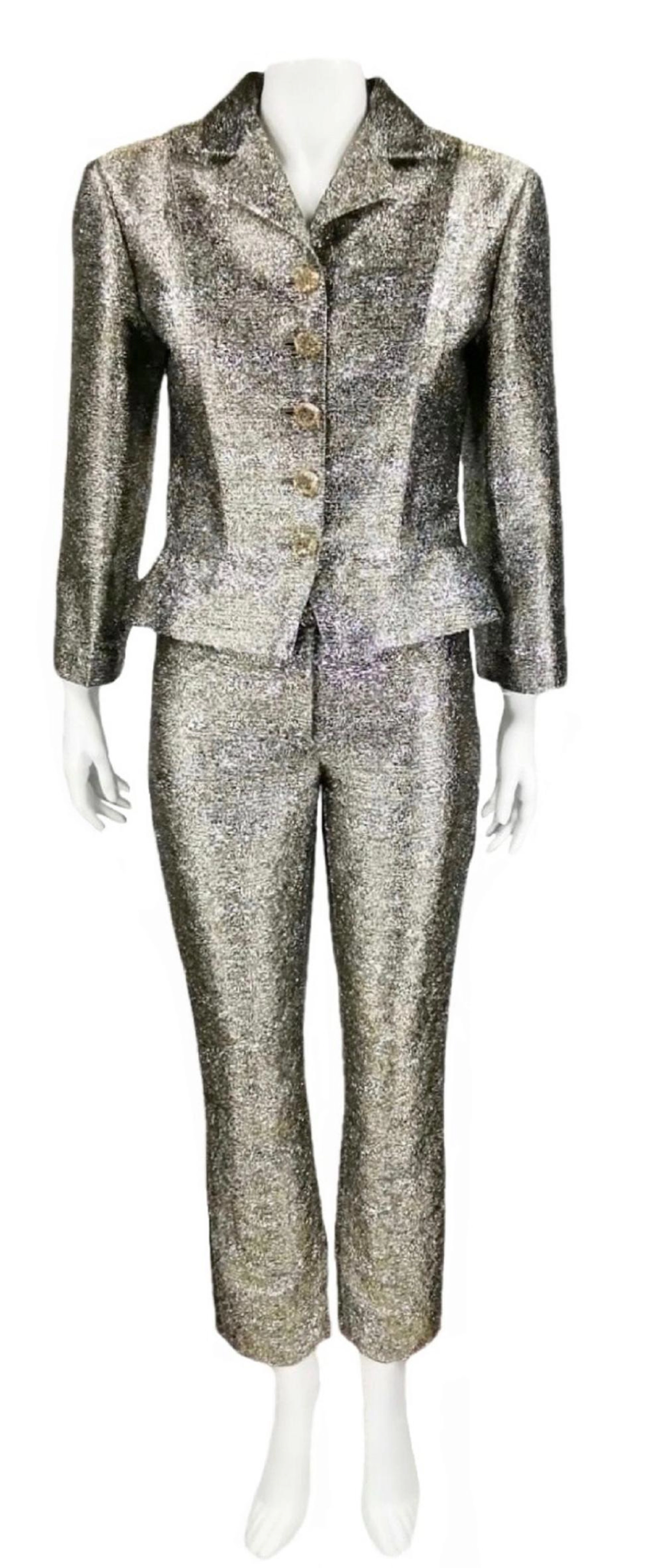 CHANEL - Gold and silver trouser suit set.