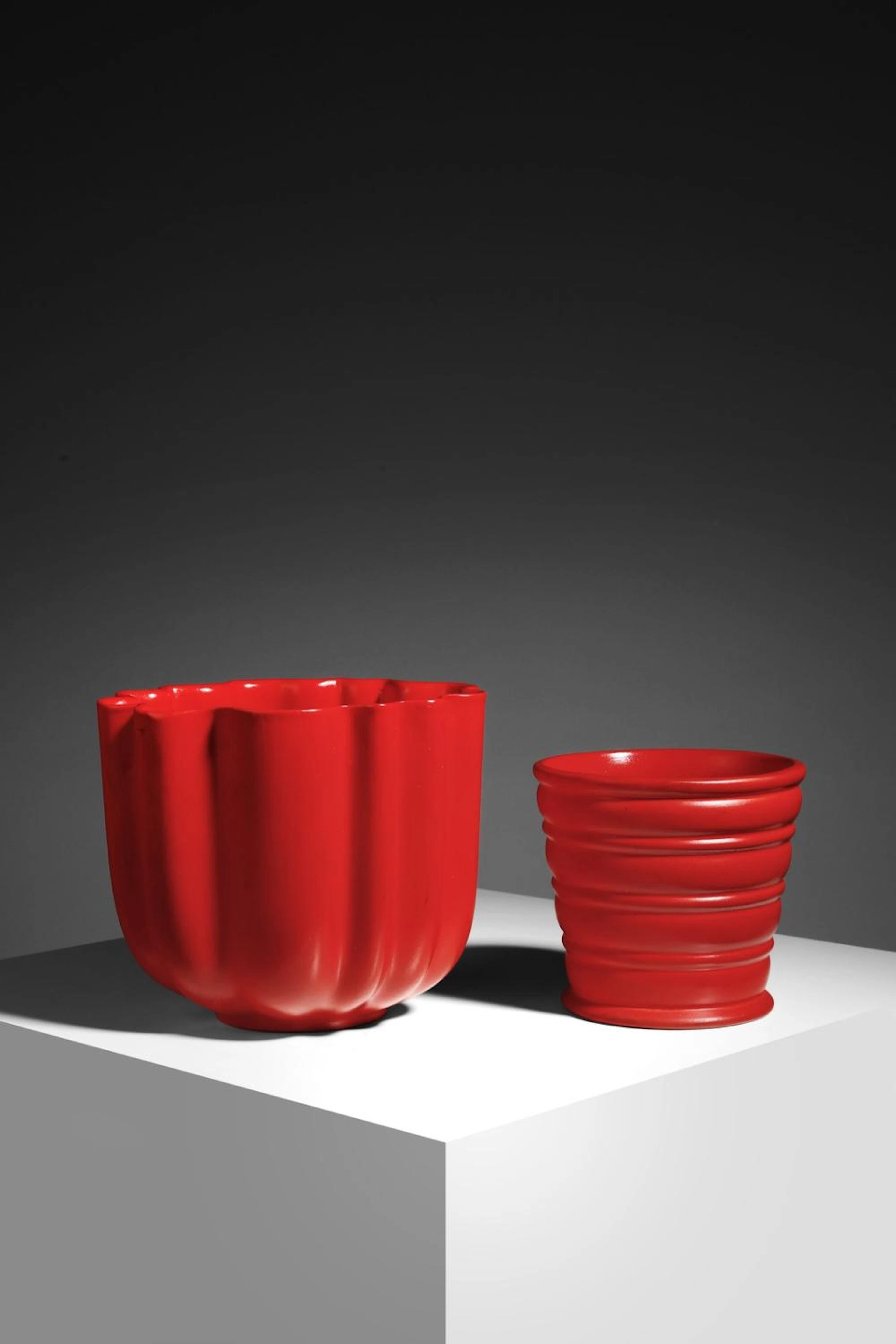GARIBOLDI GIOVANNI (1908 - 1971) Pair of cachepot, model 6636 and 6015