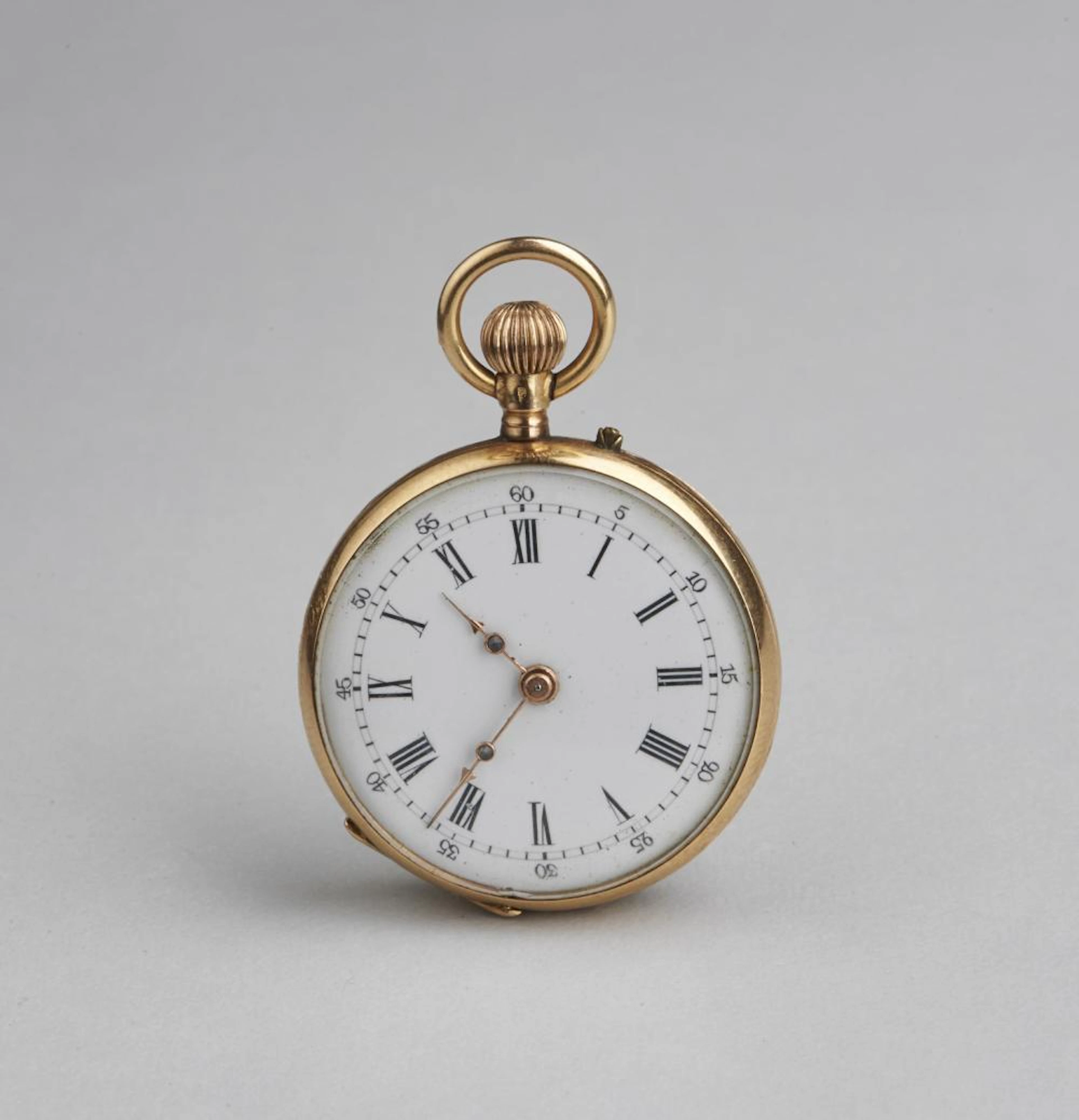 Orologio da tasca in oro giallo tondo 750/1000 con numeri romani