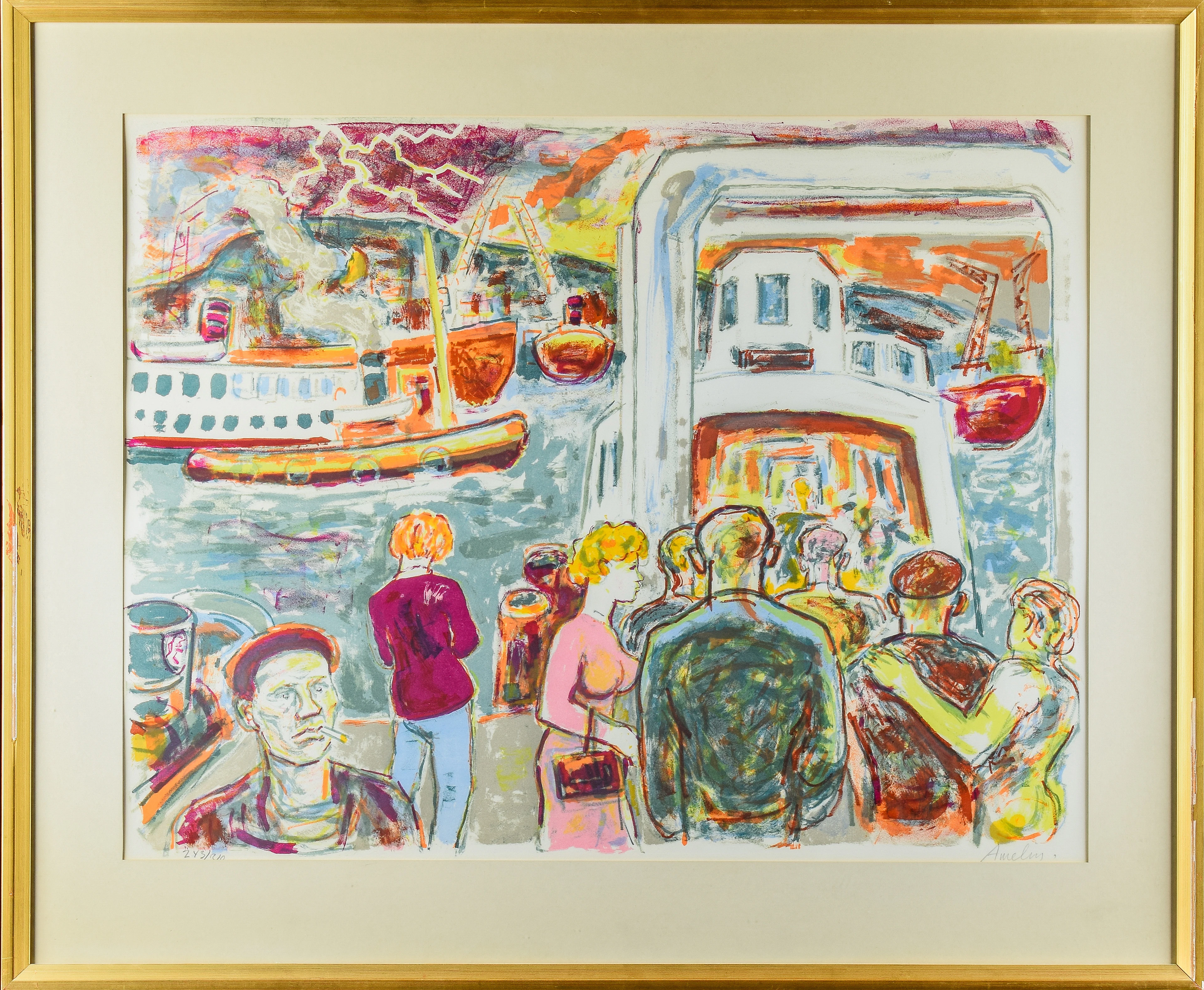 Albin Amelin 1902-1975 Färglitografi