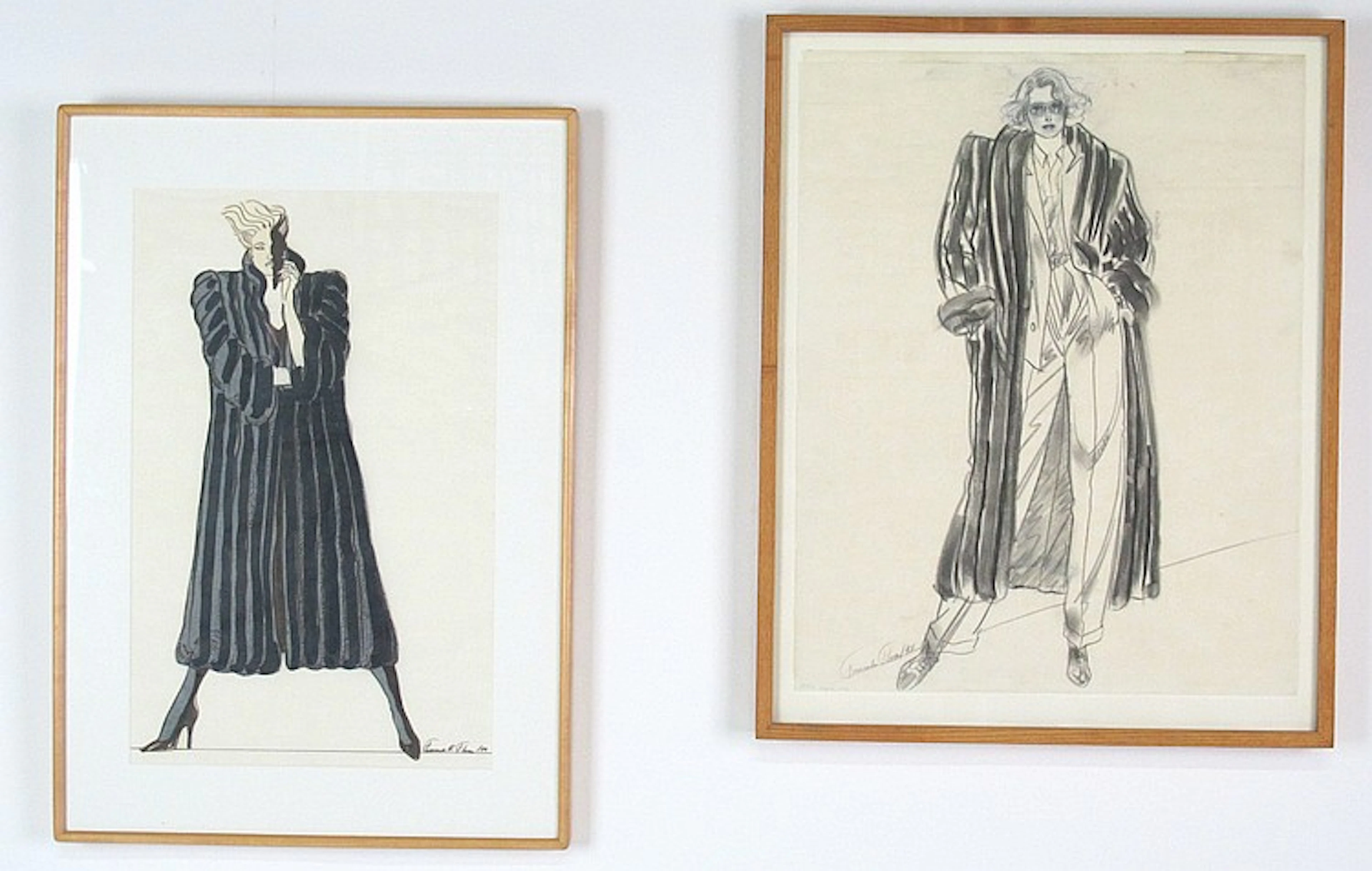 Fernando R Float Pair Fashion Drawings Each depicting a...