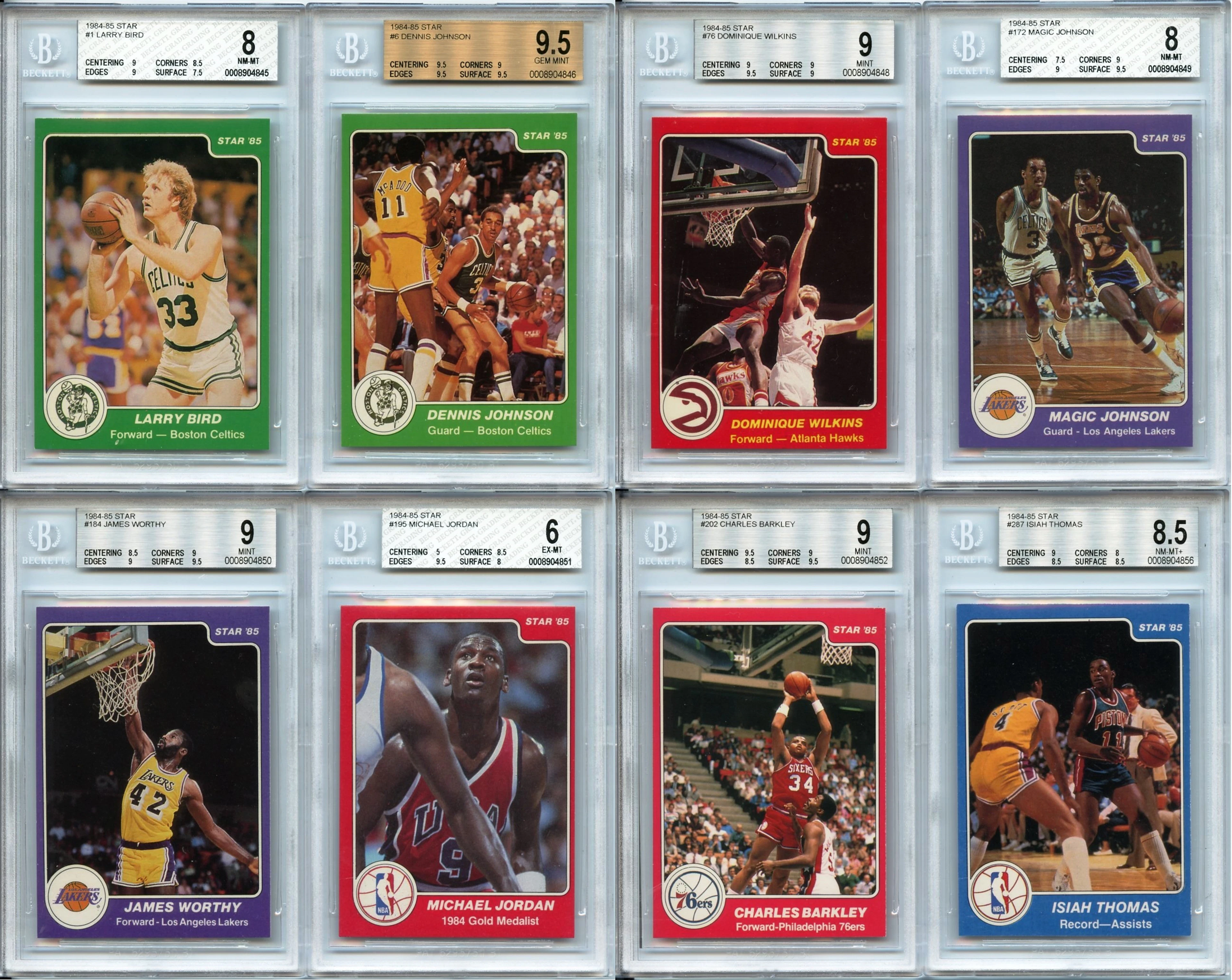 1984-85 Star Basketball Near Set Missing Only #101 MJ & #173...
