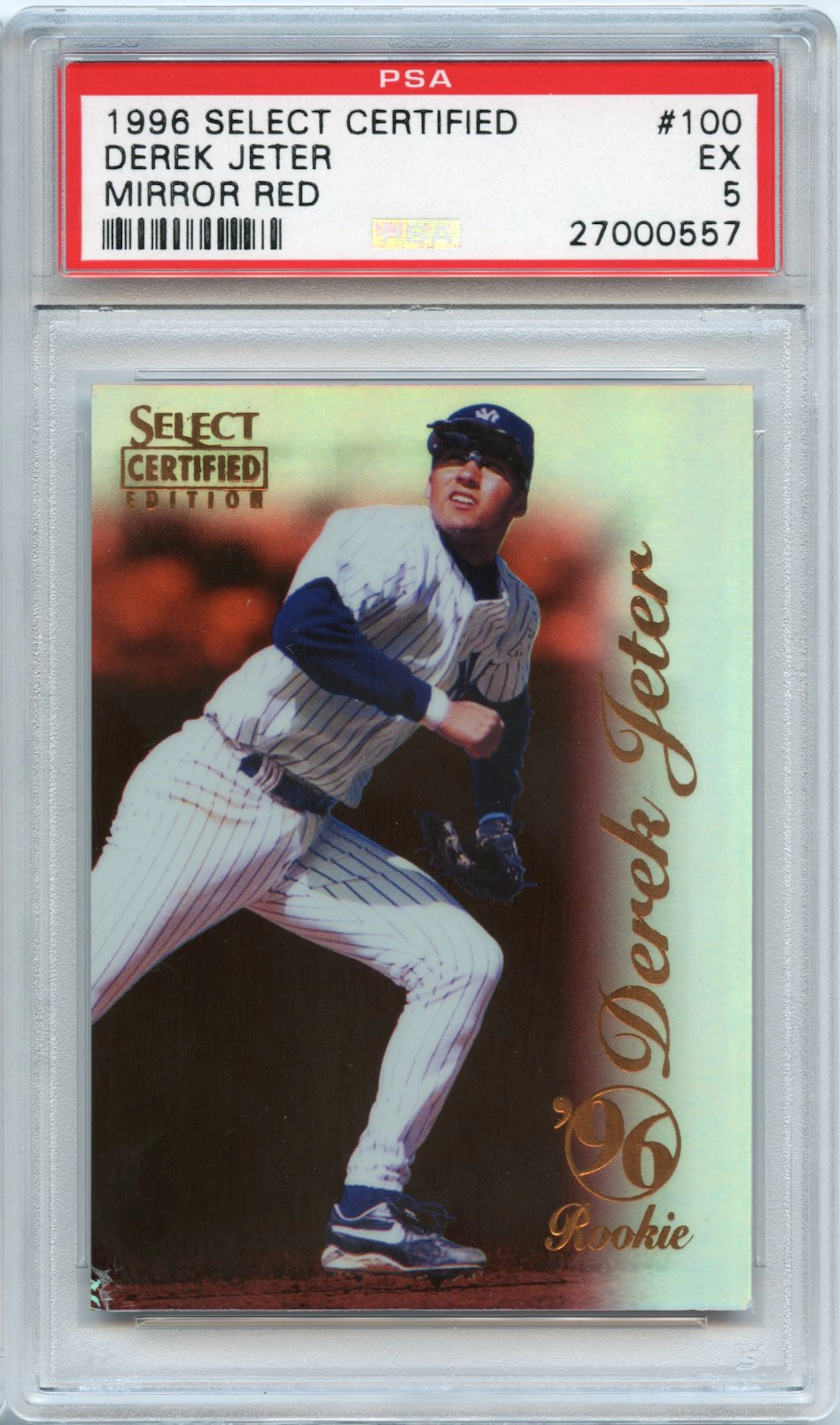 1996 Select Certified Mirror Red #100 Derek Jeter RC Rookie Card...