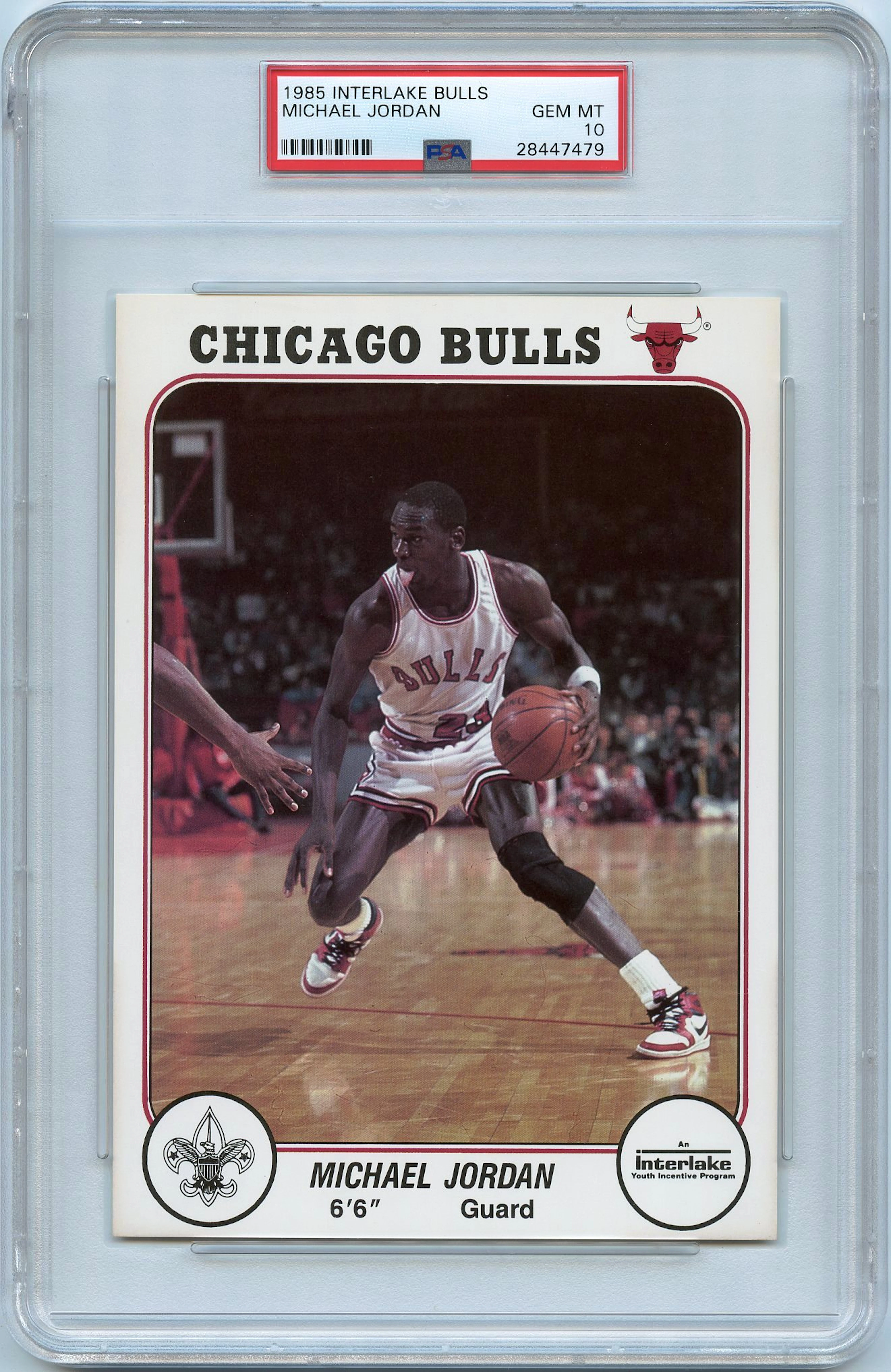 1985 Bulls Interlake #1 Michael Jordan RC Rookie Card PSA 10...