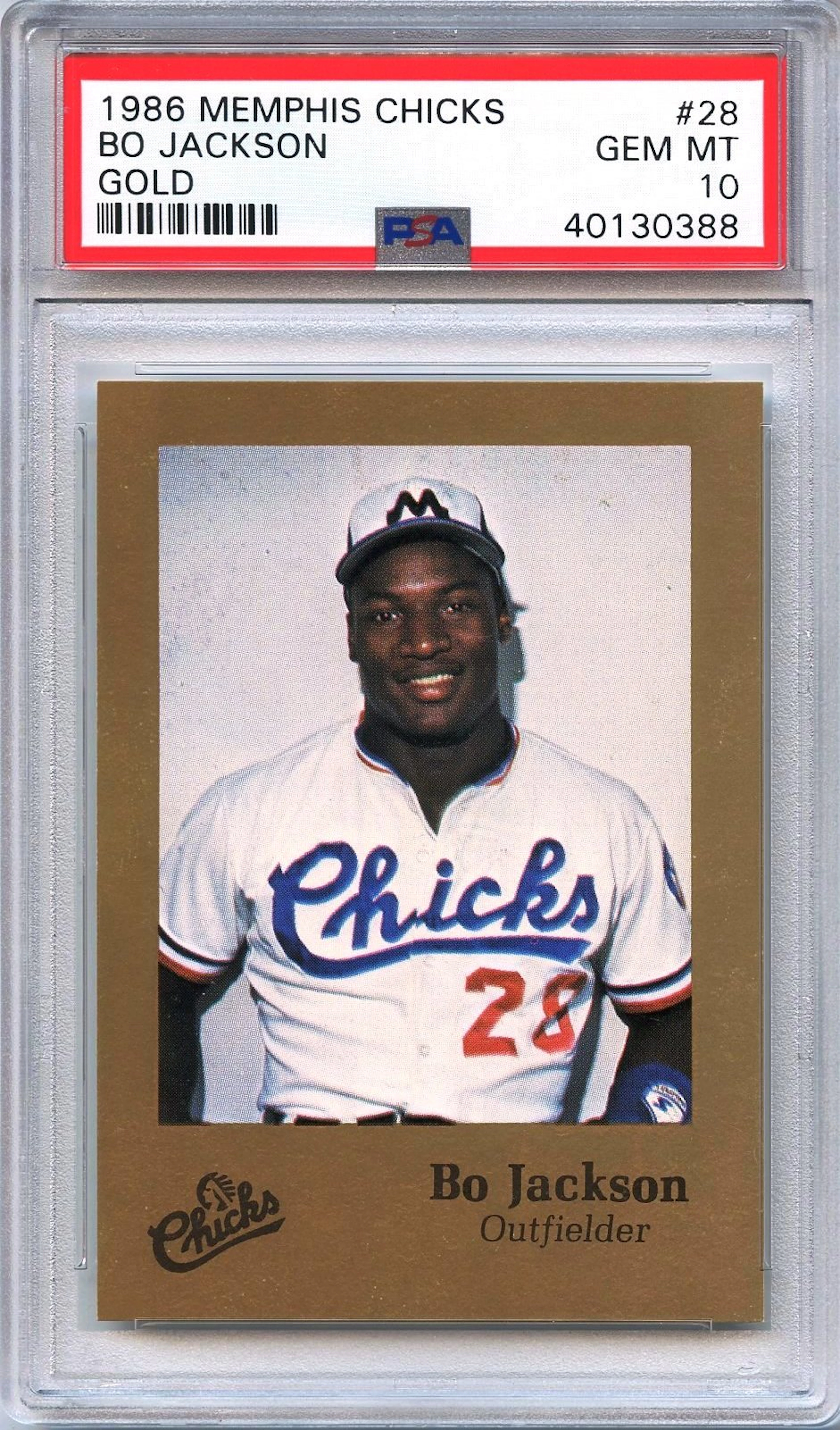 Impossible 1986 Memphis Chicks Gold #28 Bo Jackson RC Rookie...