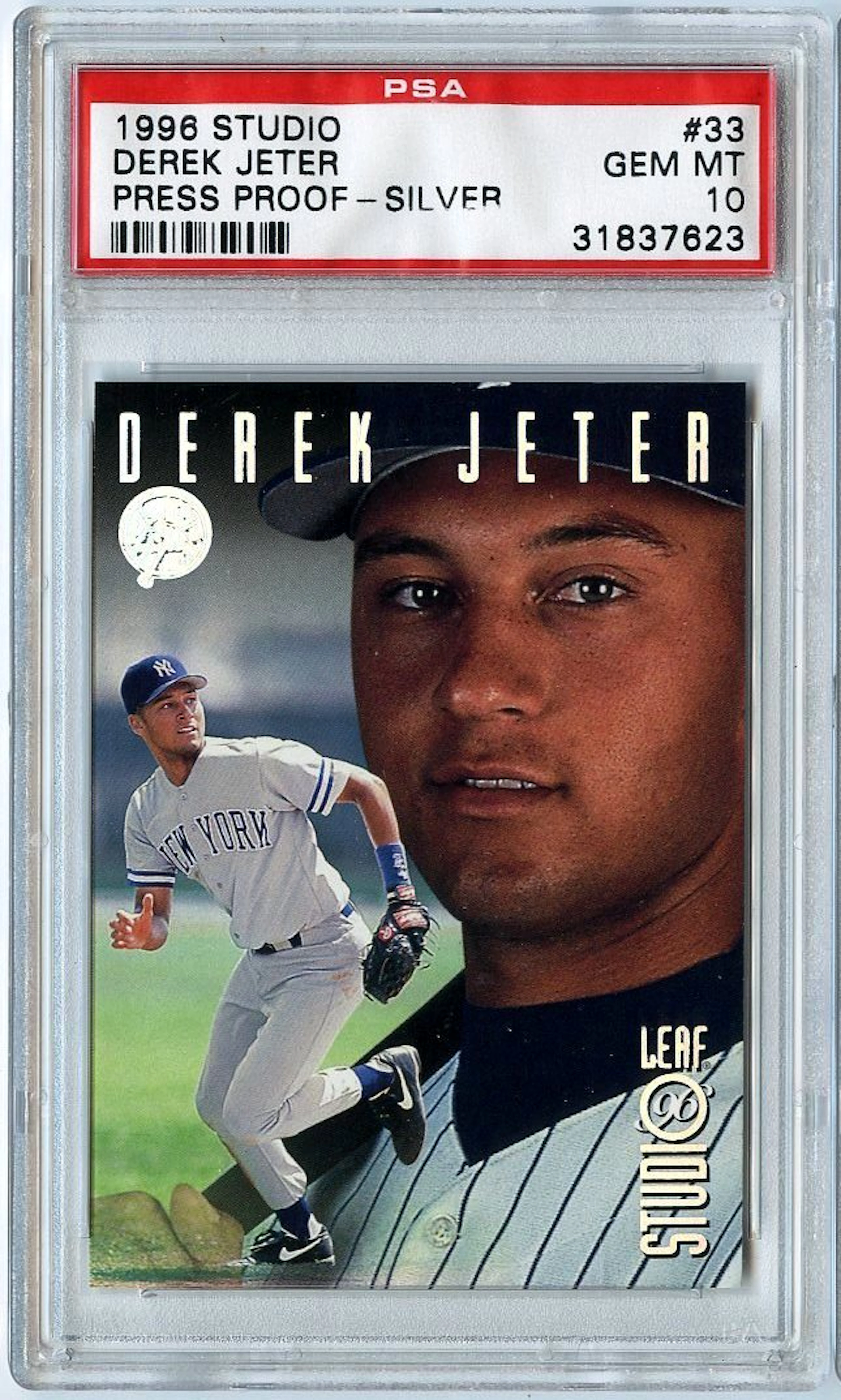 1996 Studio Press Proof Silver #33 Derek Jeter RC Rookie Card...