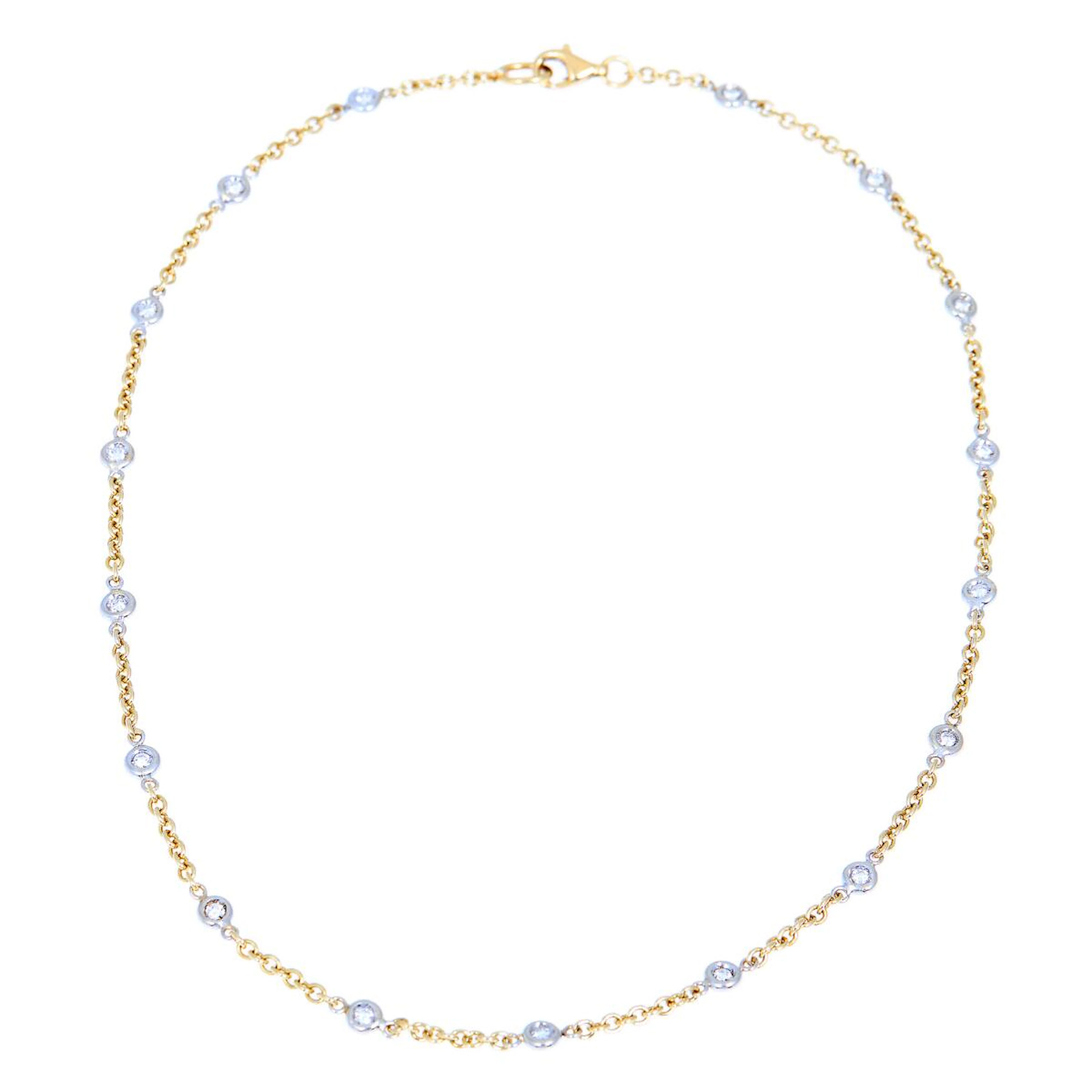 A diamond necklace set with numerous brilliant-cut...