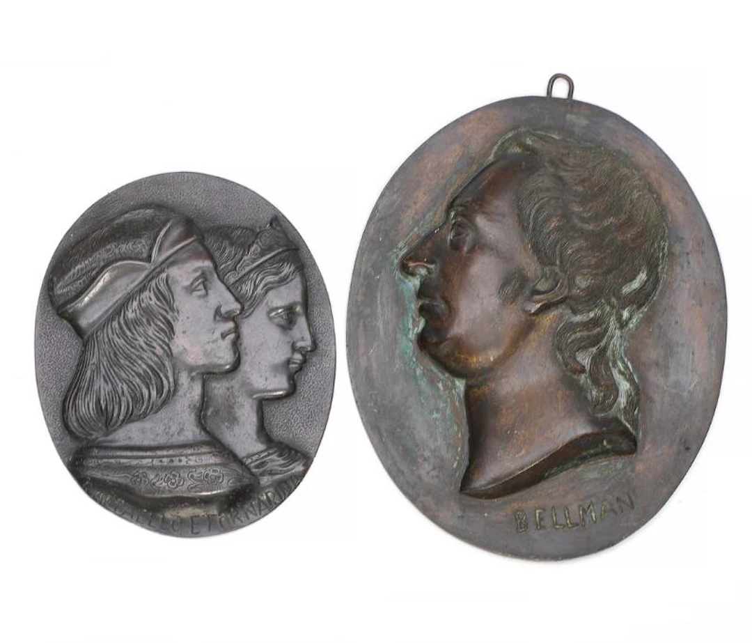 Two 19th century bronze plaques