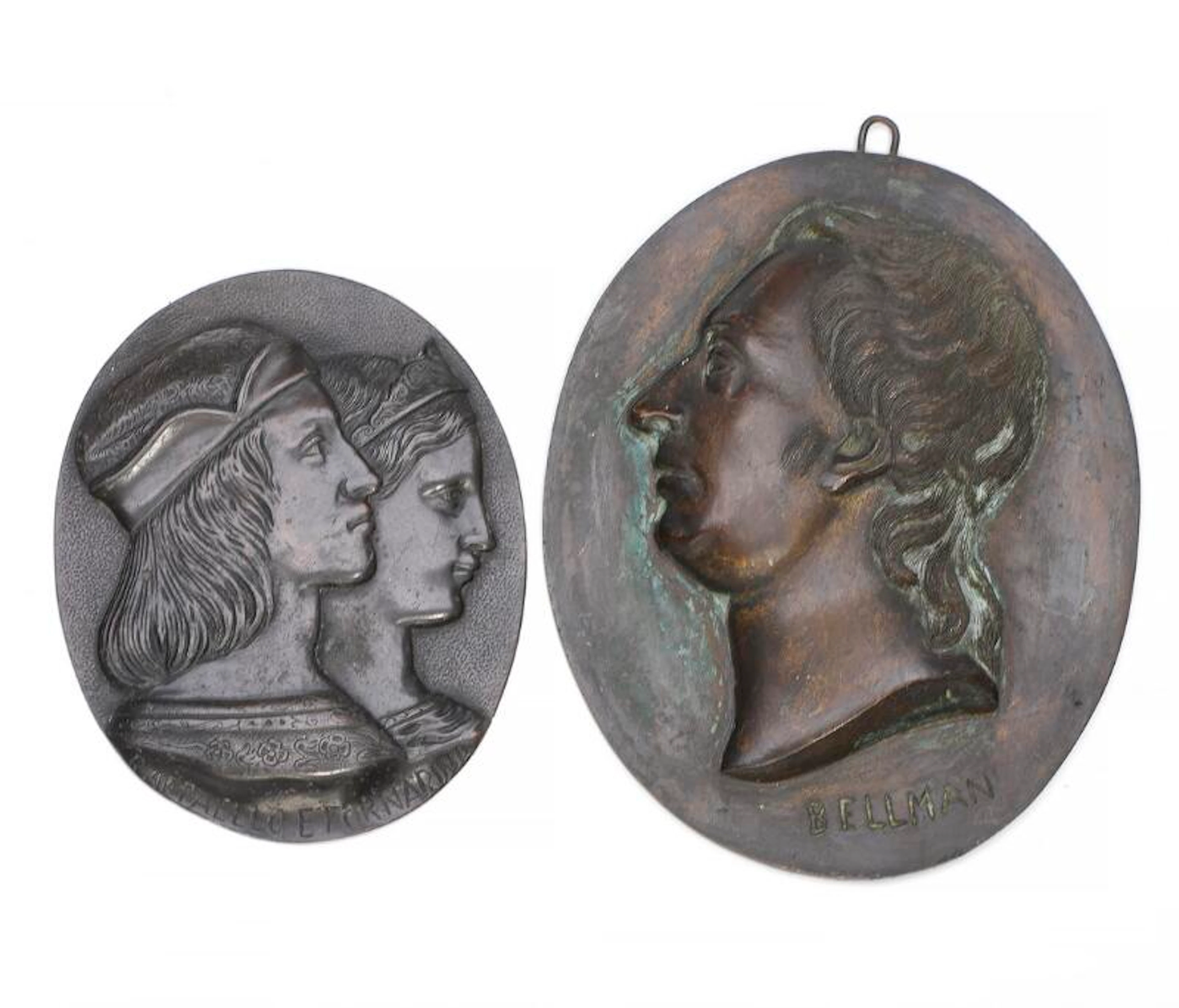Two 19th century bronze plaques