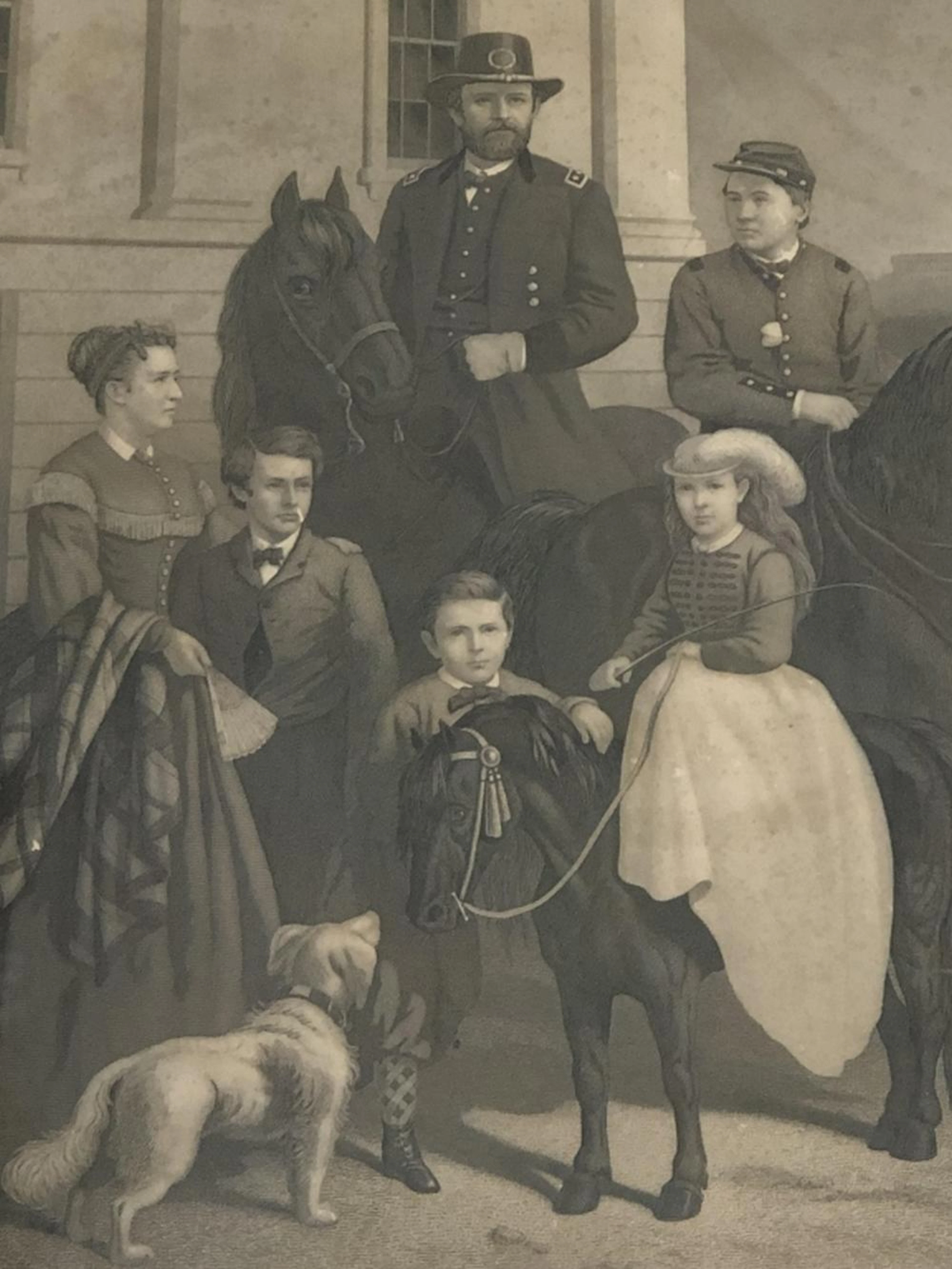 Civil War Litho "General Grant & Family"