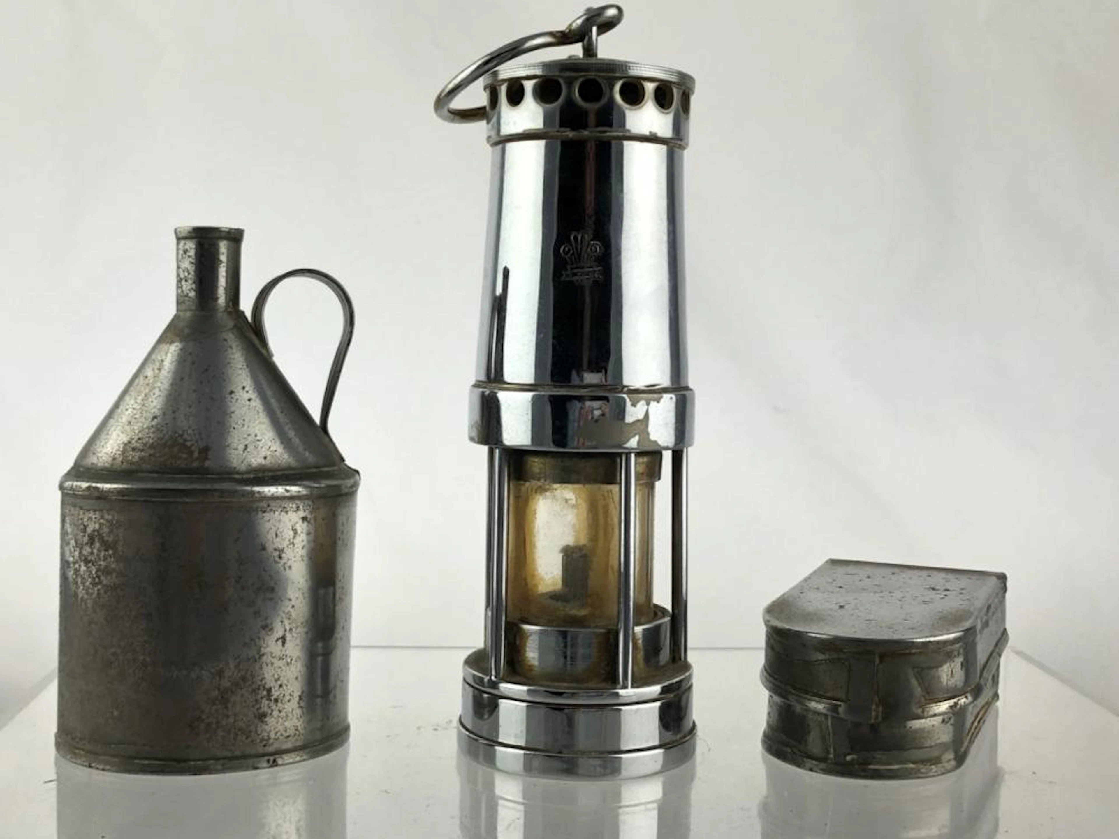 Trio of Vintage Welsh Miner's Items