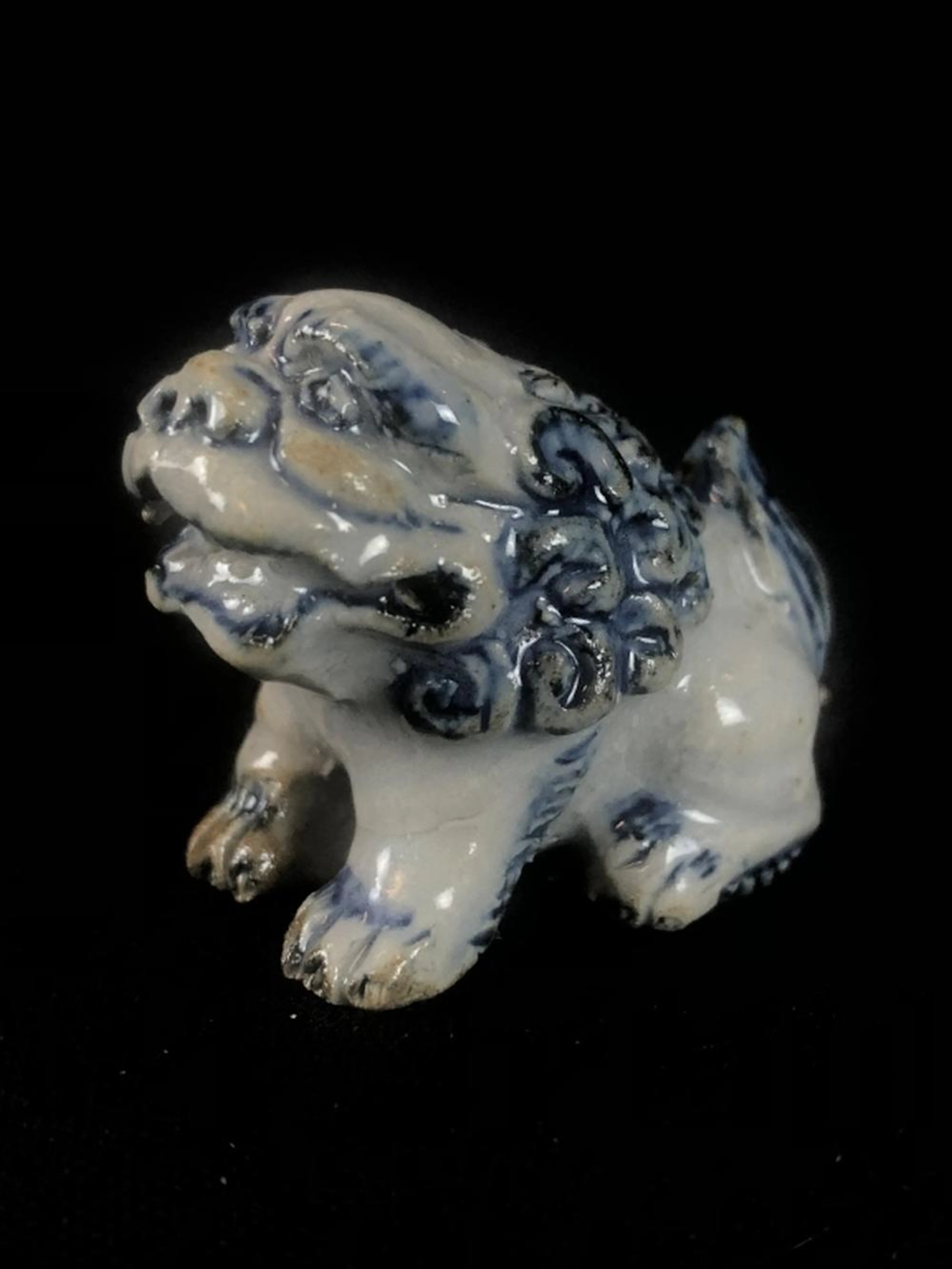 Japanese Netsuke Ceramic Fu Foo Dog