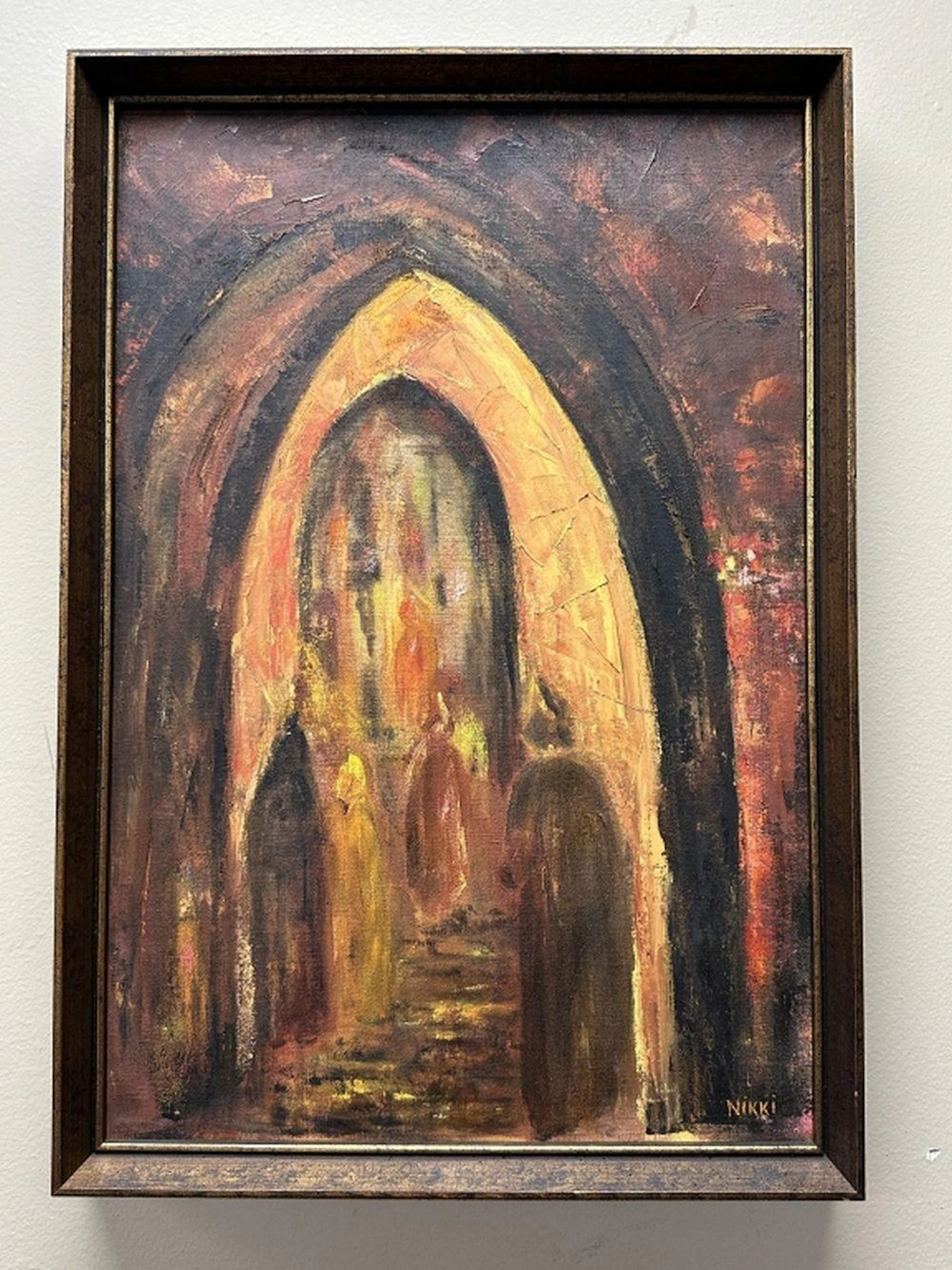 MCM Impressionist Oil Painting Signed Nikki