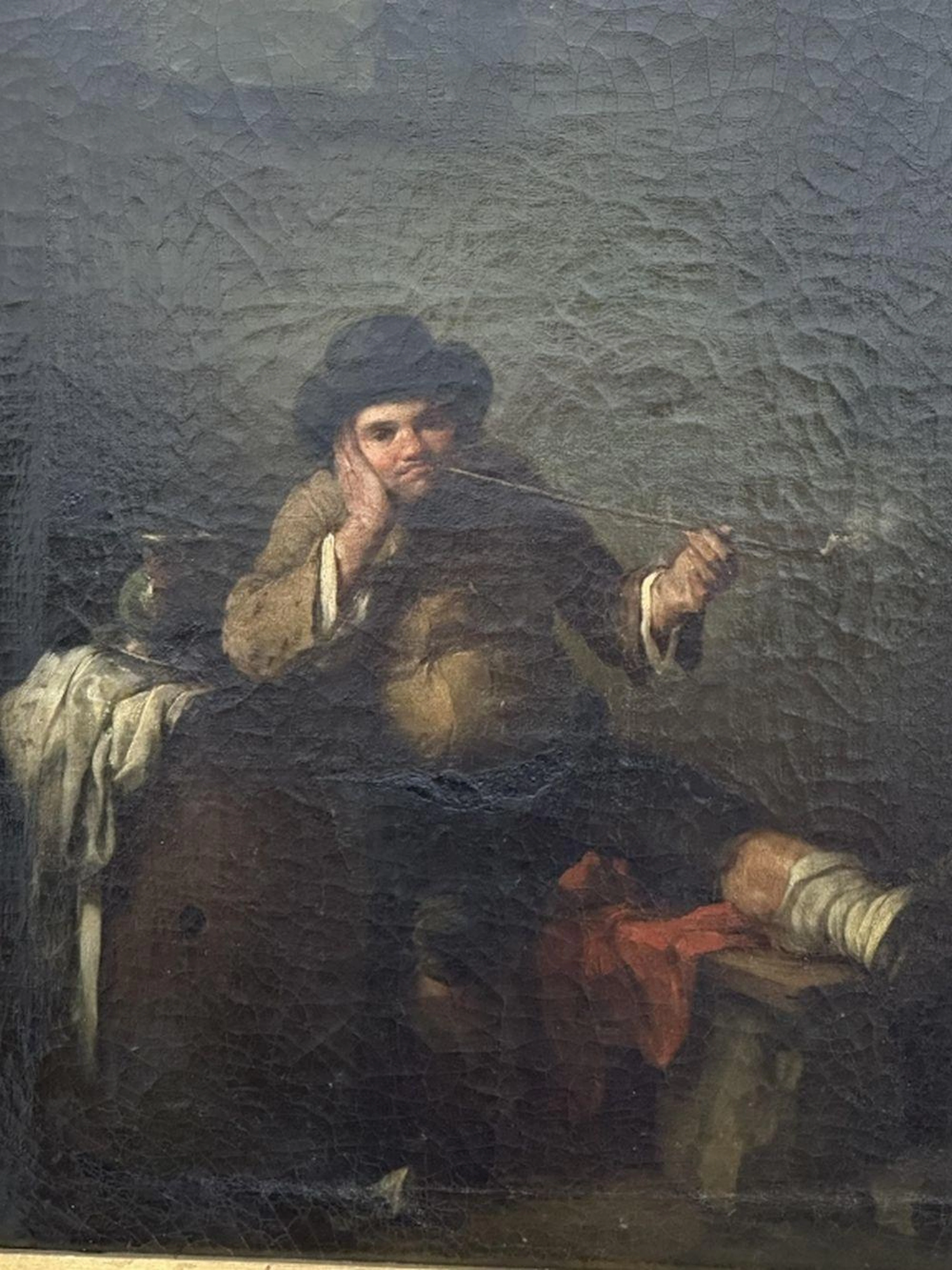 Fine 17th Century Oil Canvas European Downtrodde