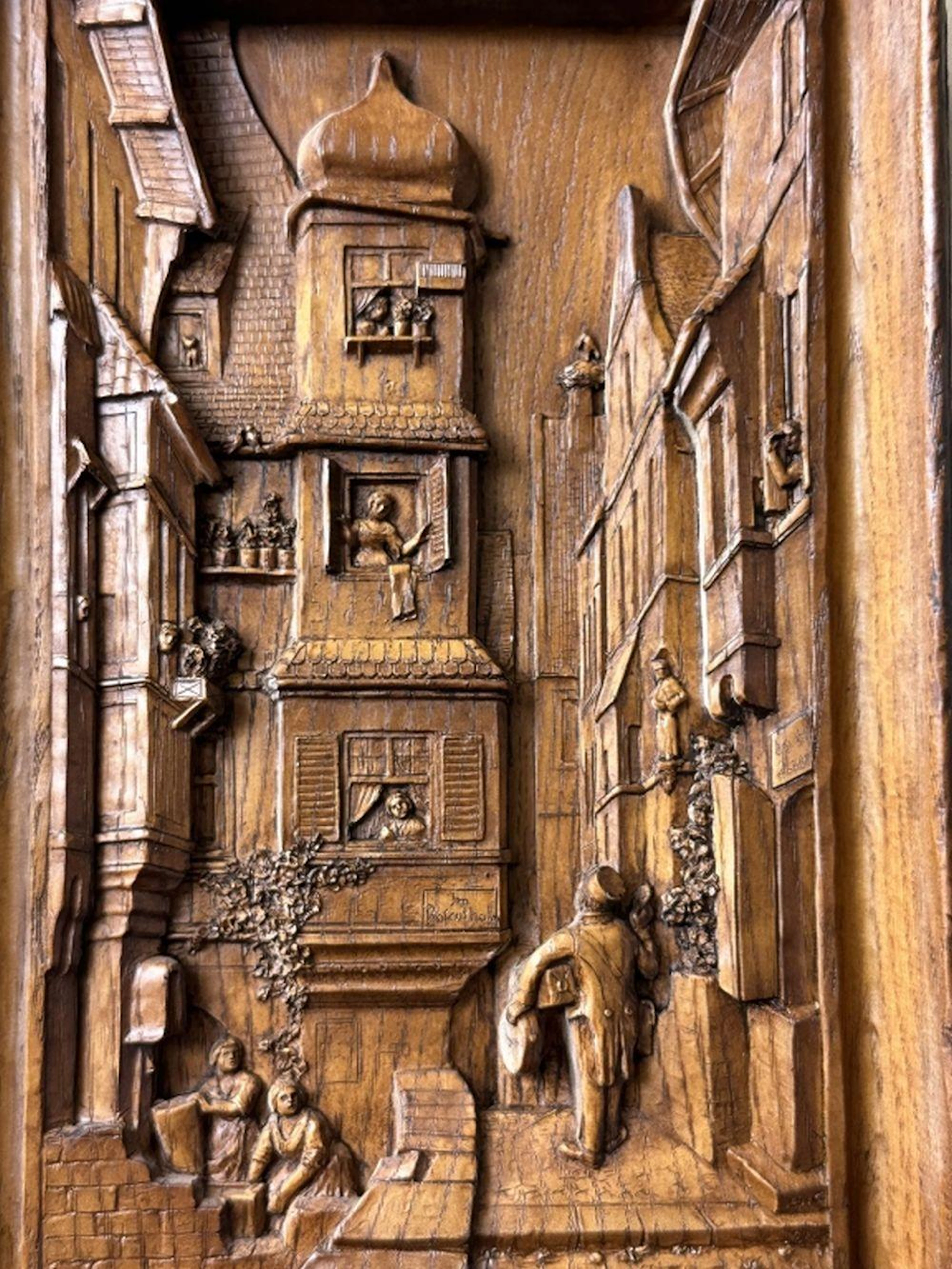 CarvedWood SculpturePlaque Carl Spitzweg Rosenthal