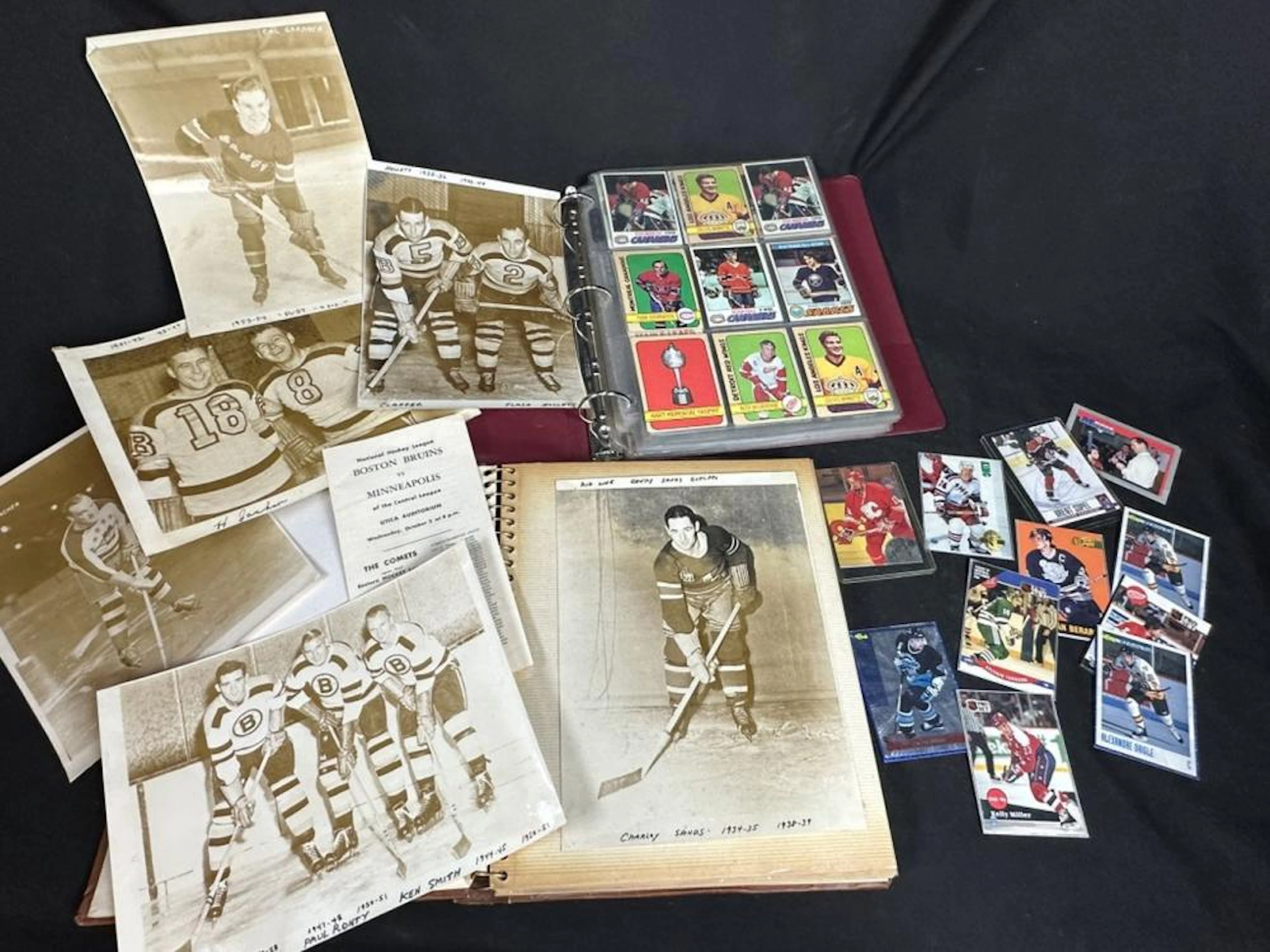 Collection NHL Hockey Cards & Real Vintage Photos