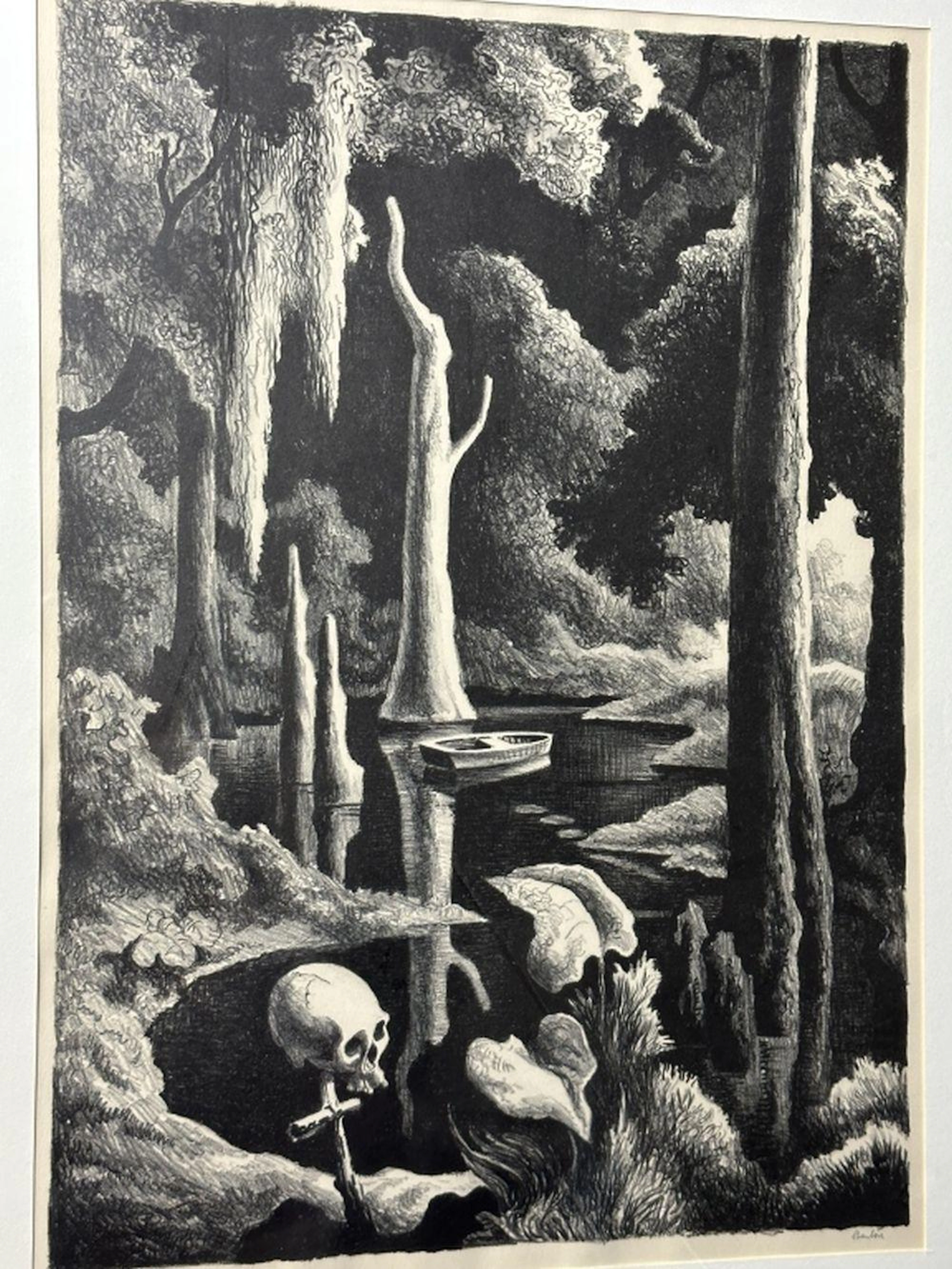 Signed Thomas Hart Benton "Swampland" Litho