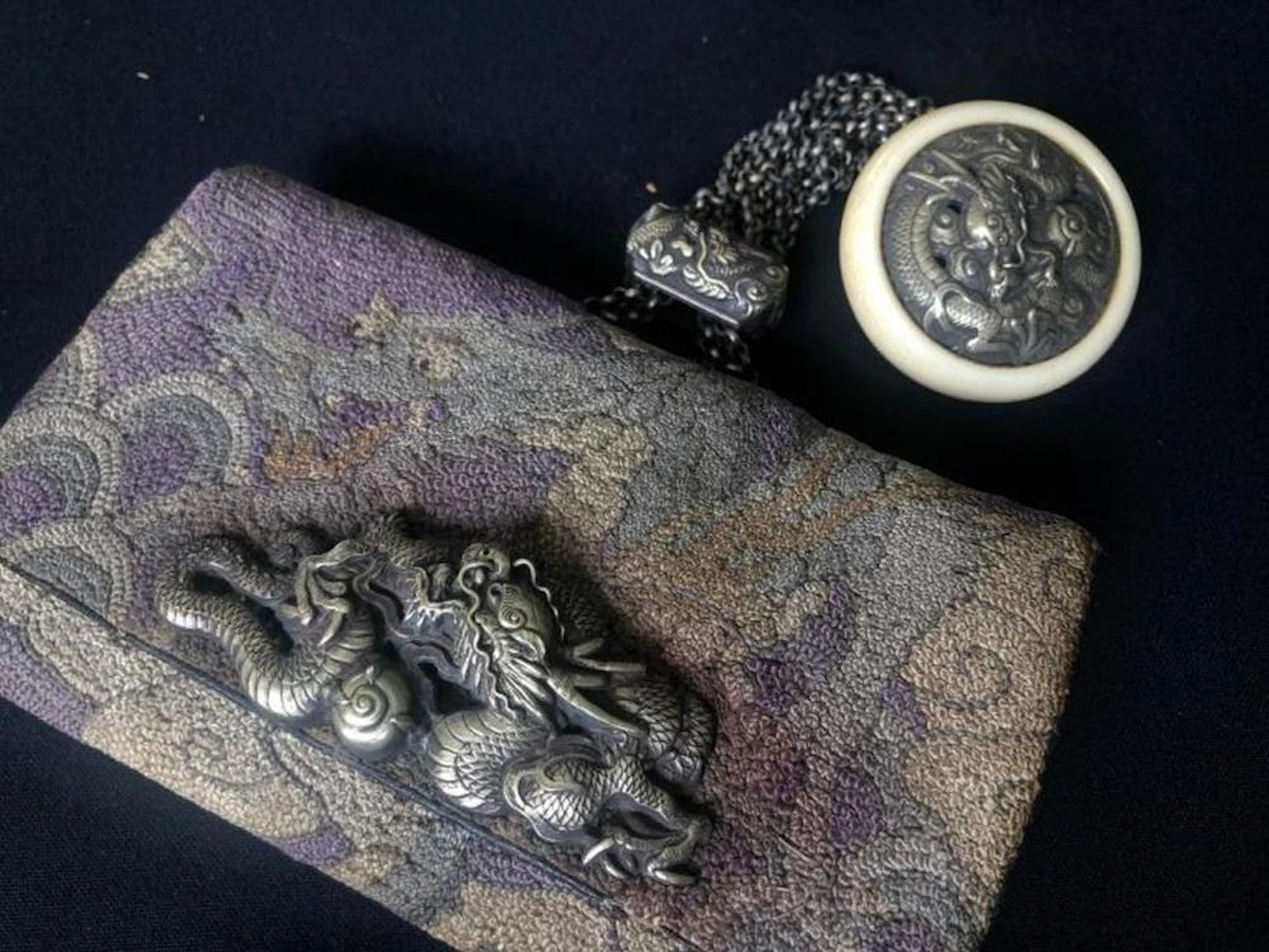 TobaccoPouch Tabakoire Sagemono Kagamibuta Netsuke