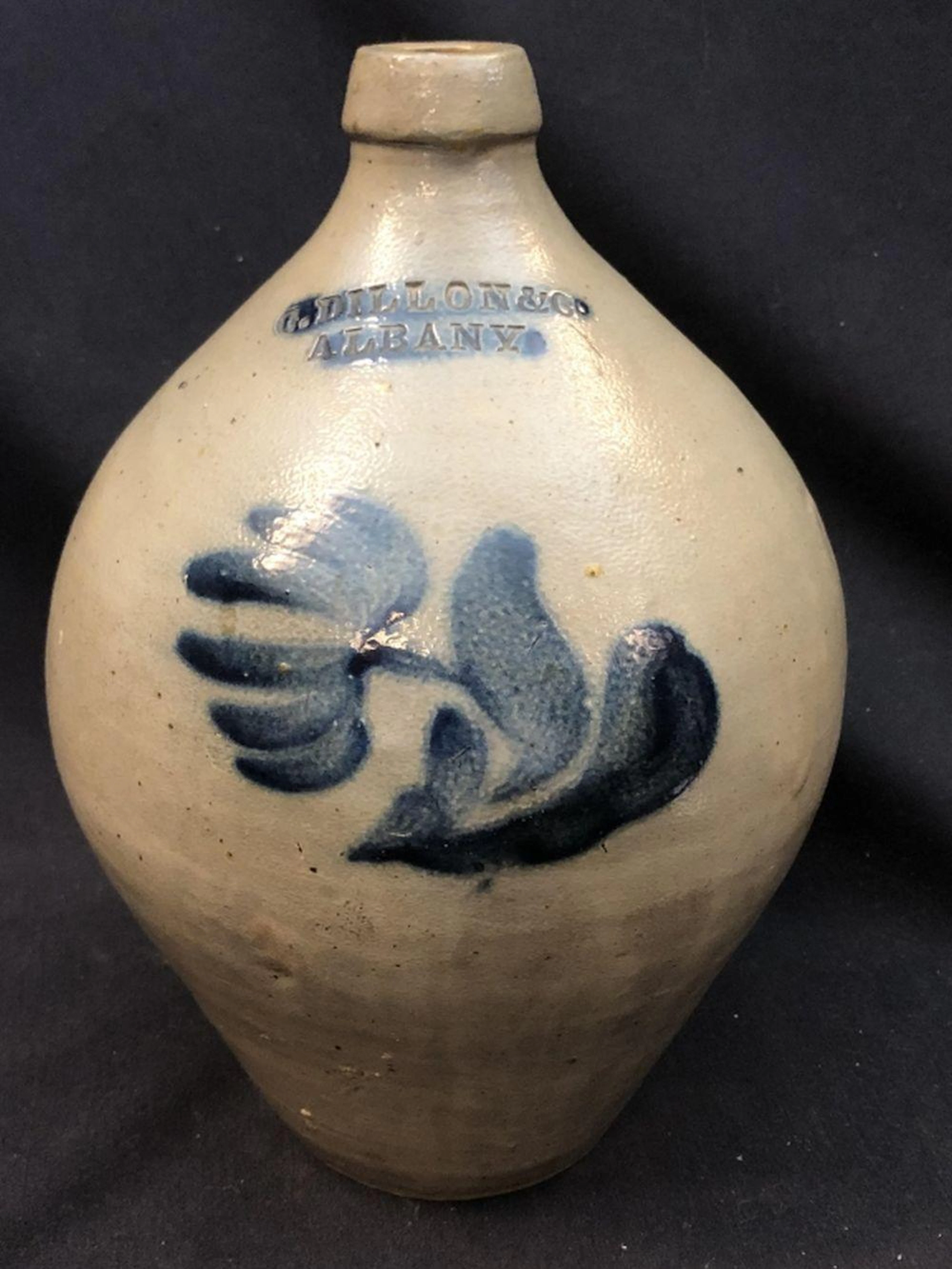 C.Dillon & Co, Albany Stoneware Ovoid Jug wFloral