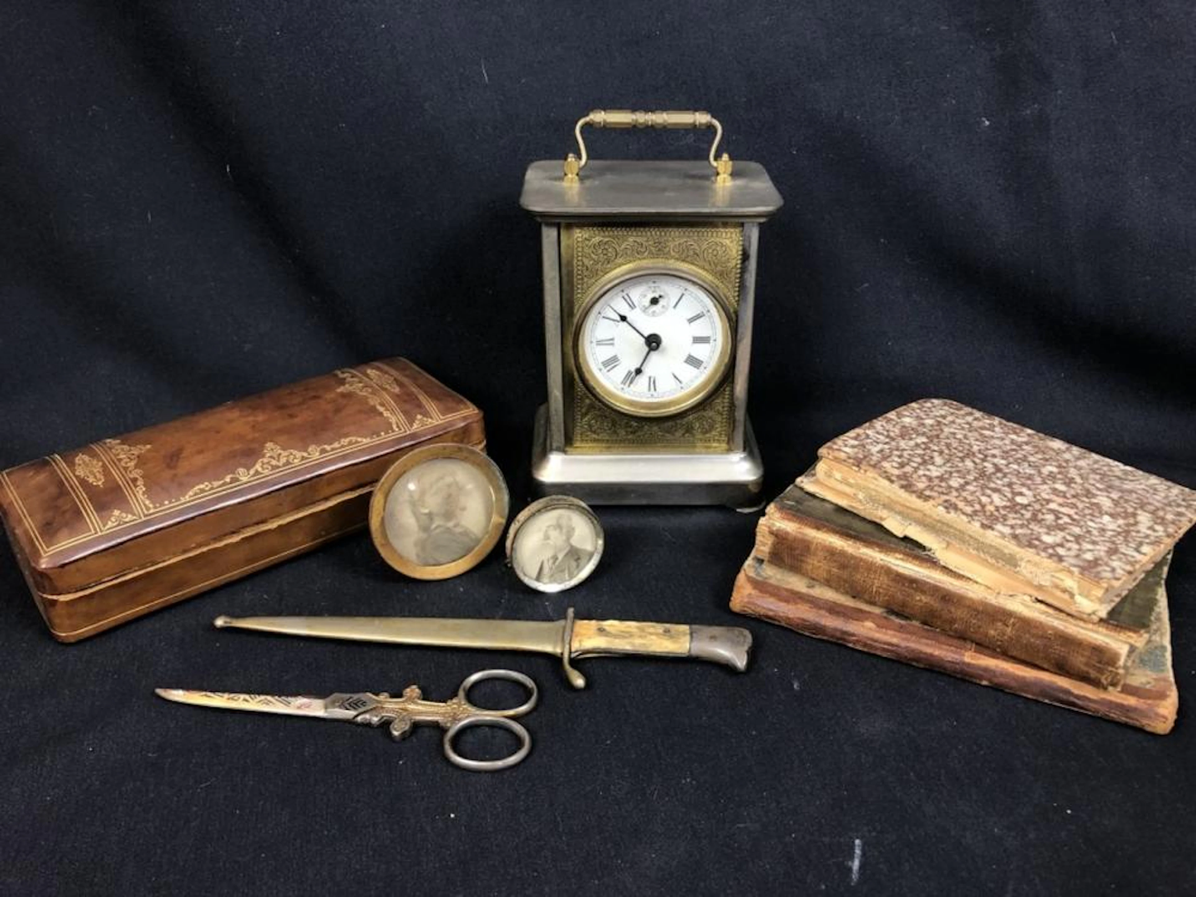 Lot of 9 Unique Desk Accessories & Antique Books