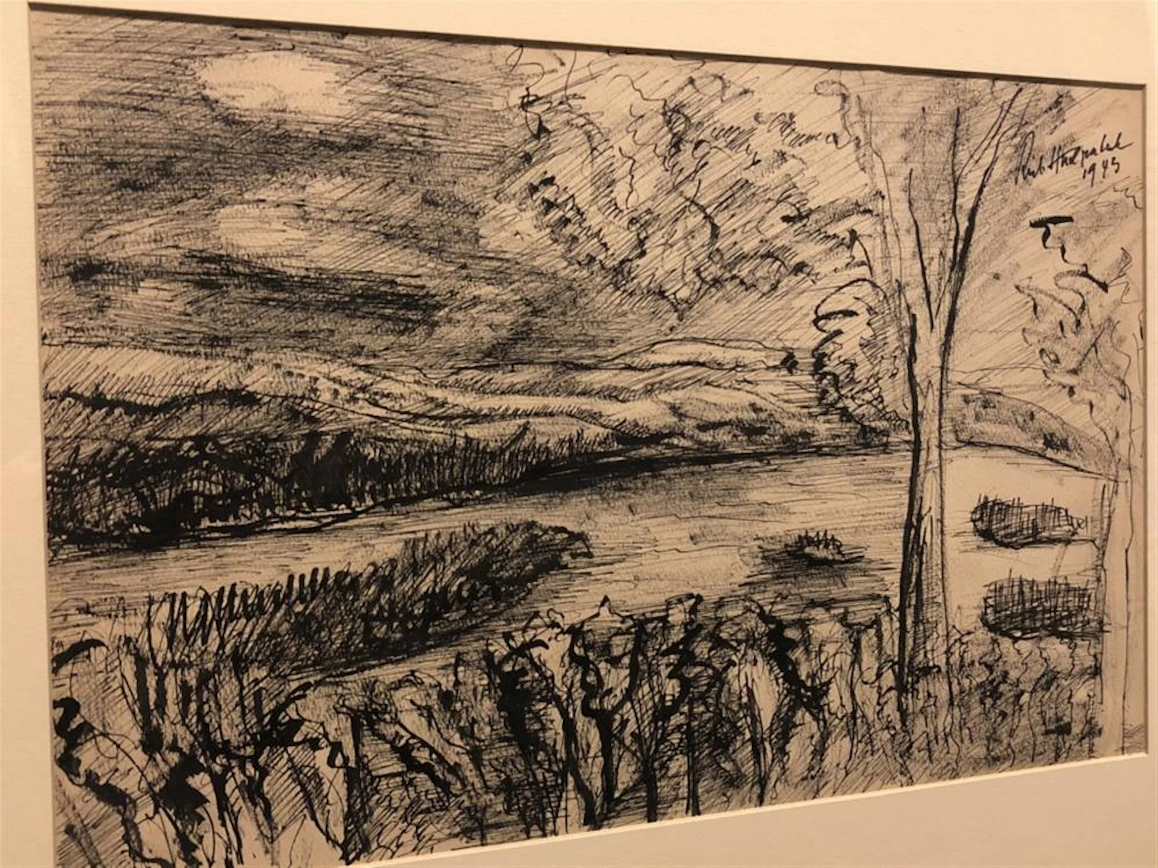 Pen Ink Landscape Dada Founder Richard Huelsenbeck