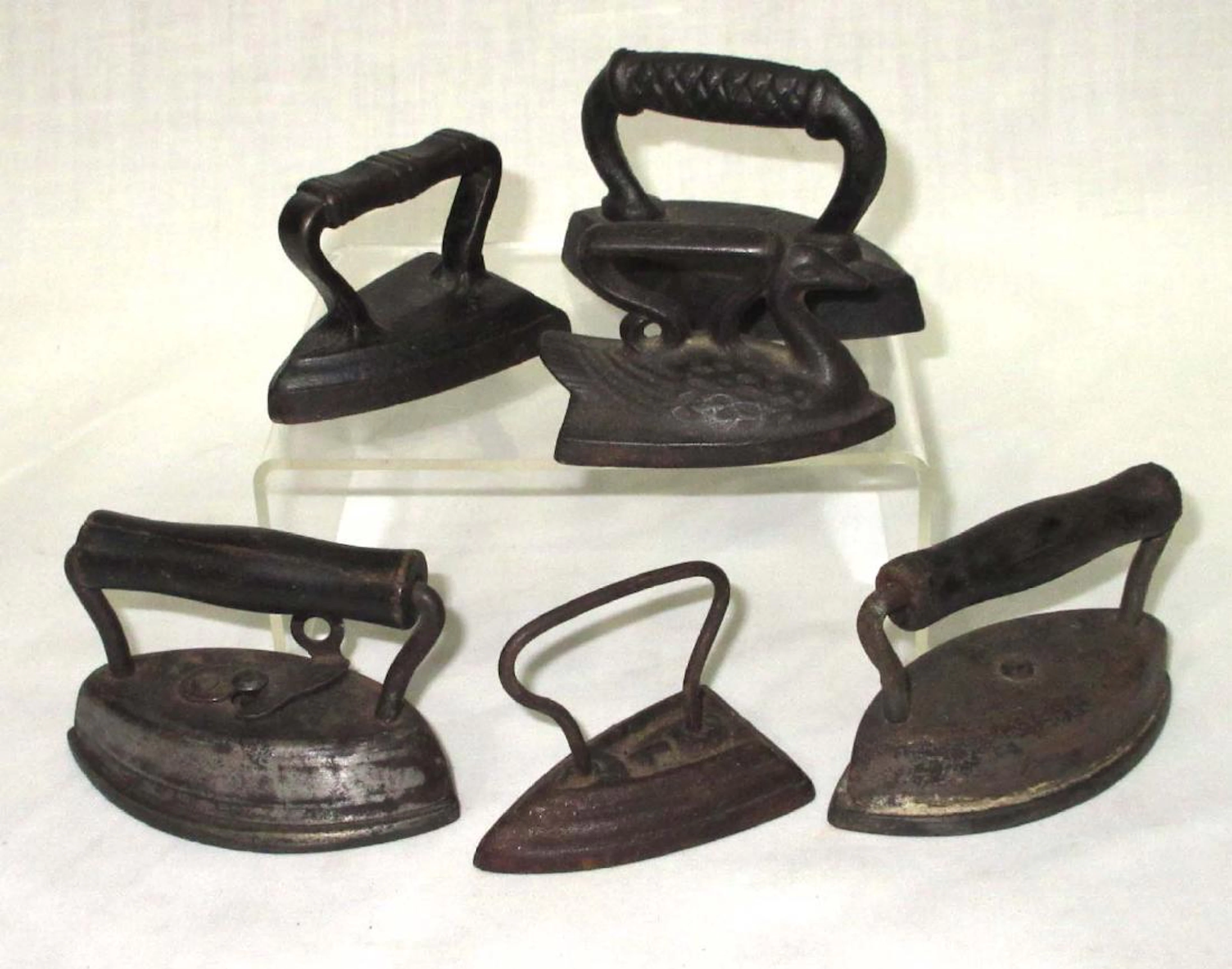 6 Antique Toy Sad Irons