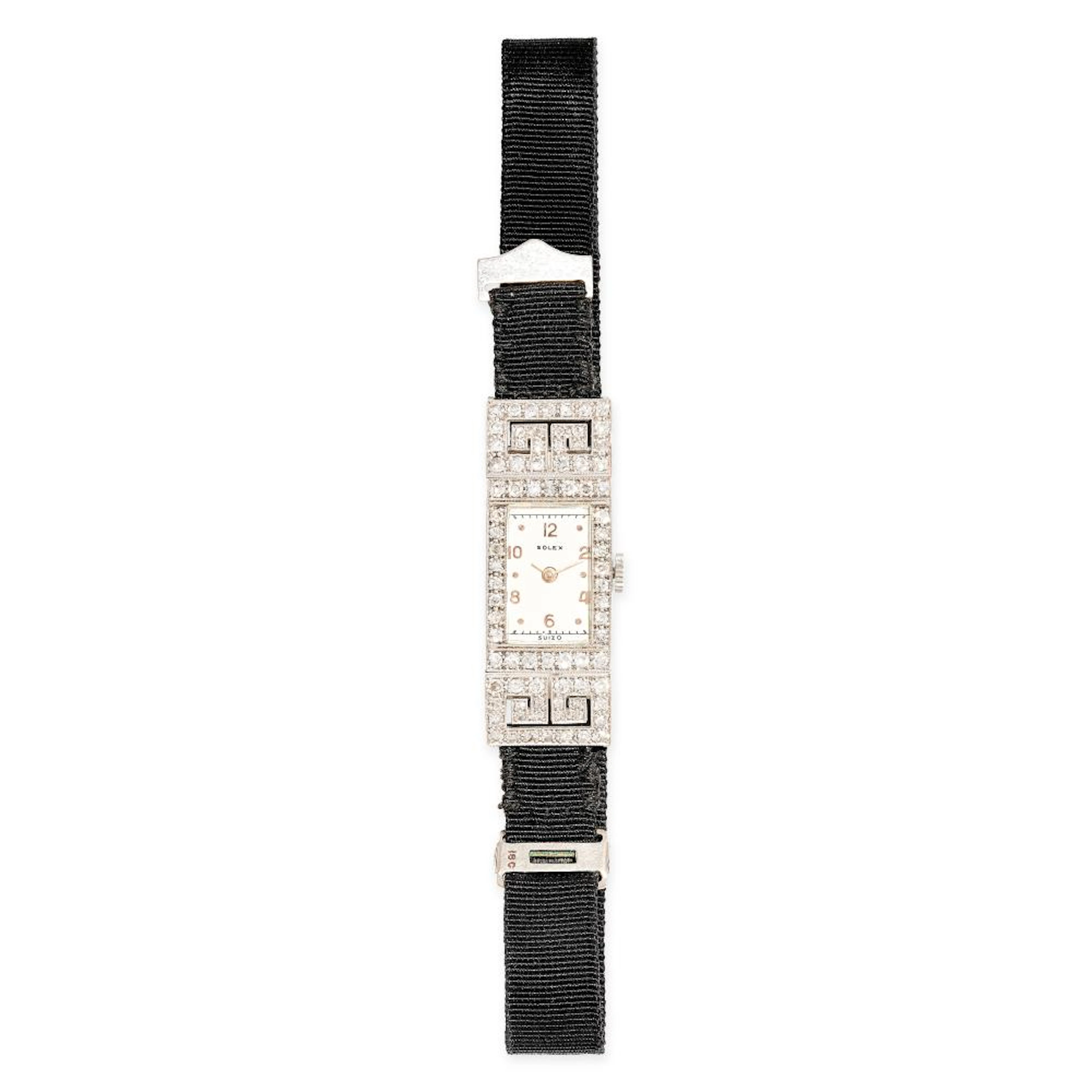 AN ART DECO DIAMOND LADIES COCKTAIL WATCH in platinum and 18ct white gold